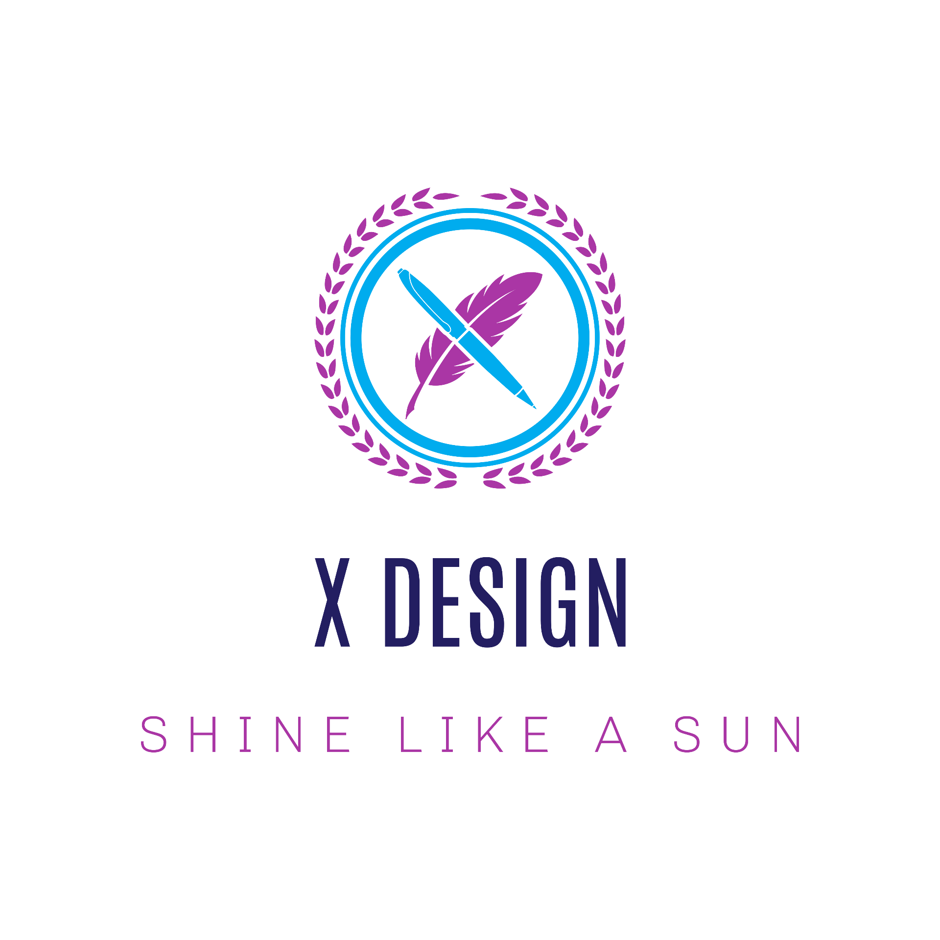 تصميم لوجو مع جملة (Shine like a sun)