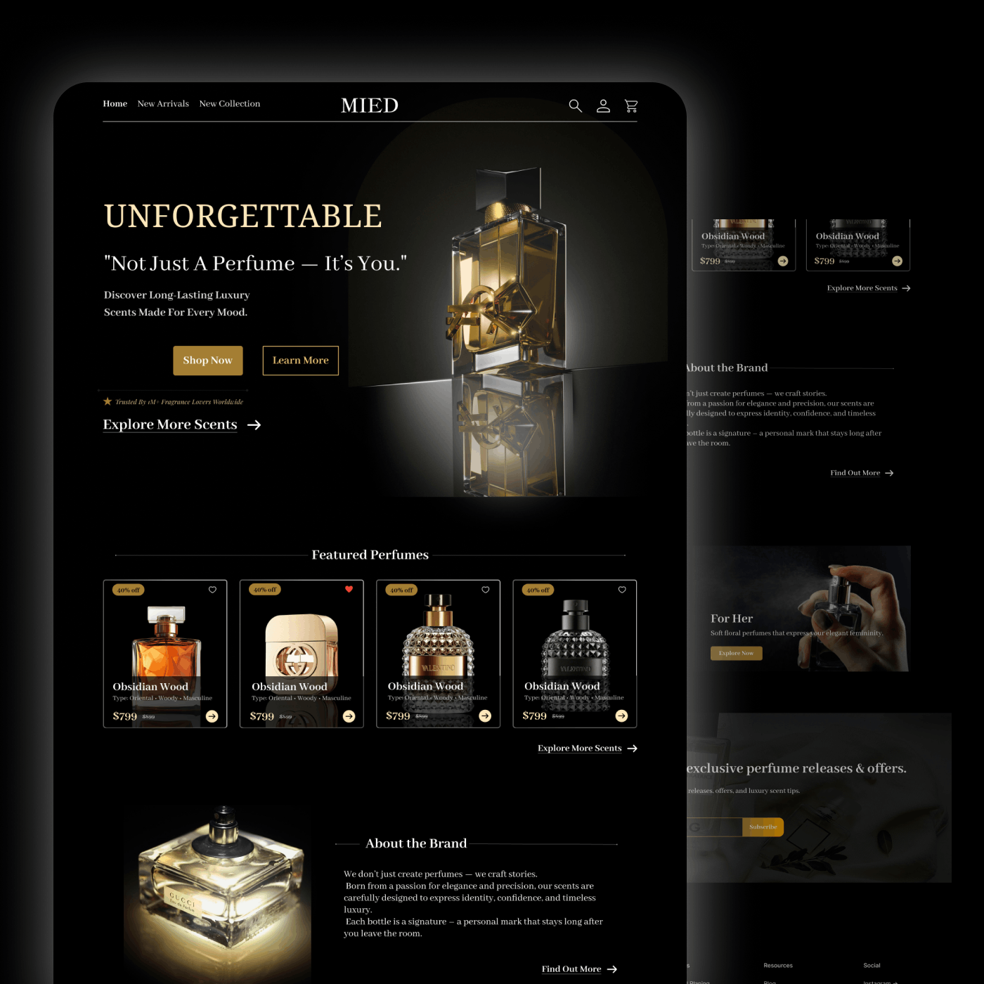 MIED Scents – Elegant Fragrance Store UI/UX Concept