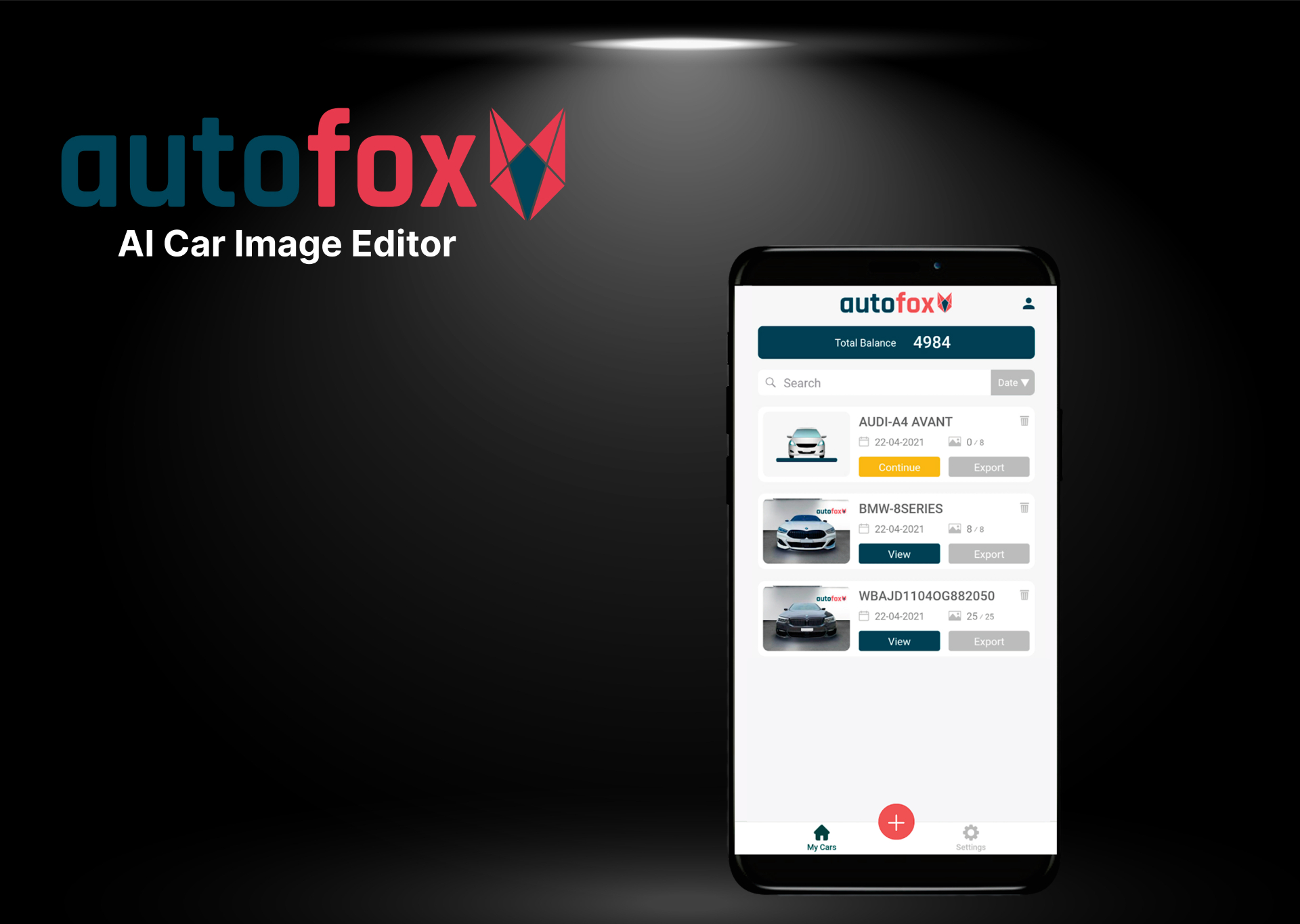 مطور تطبيقات React Native لمشروع Autofox - AI Car Image Editor