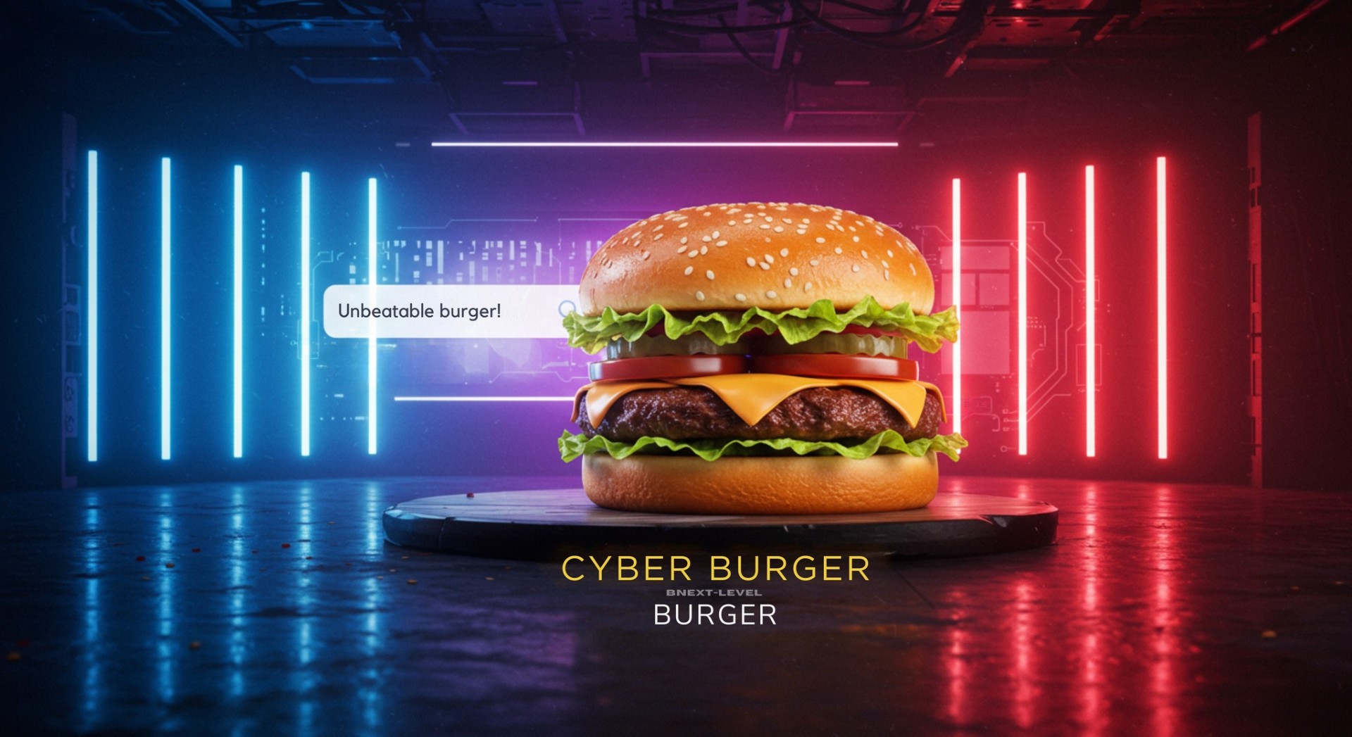 CYBER BURGER – The Future of Taste تصميمات سوشيال ميديا