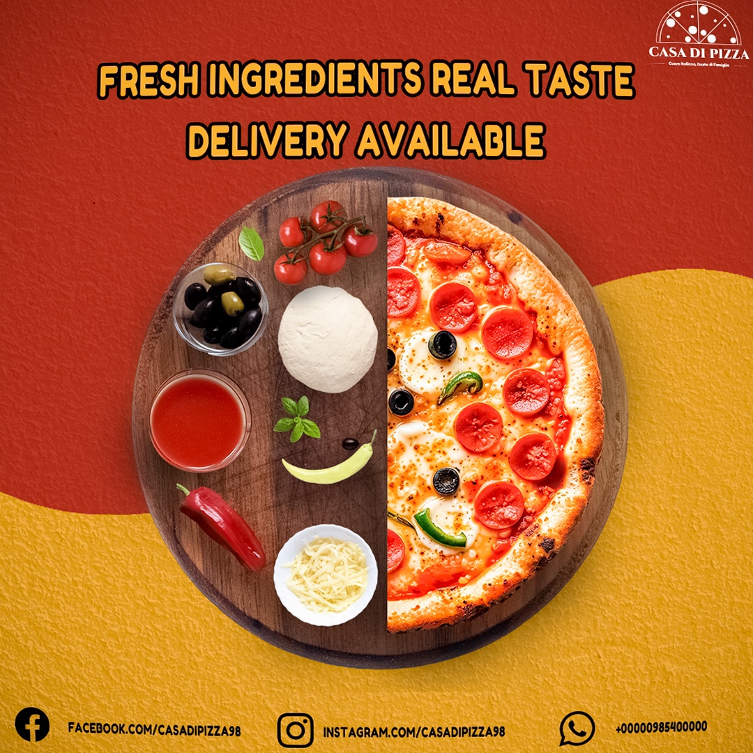 هوية بصرية لمطعم بيتزا