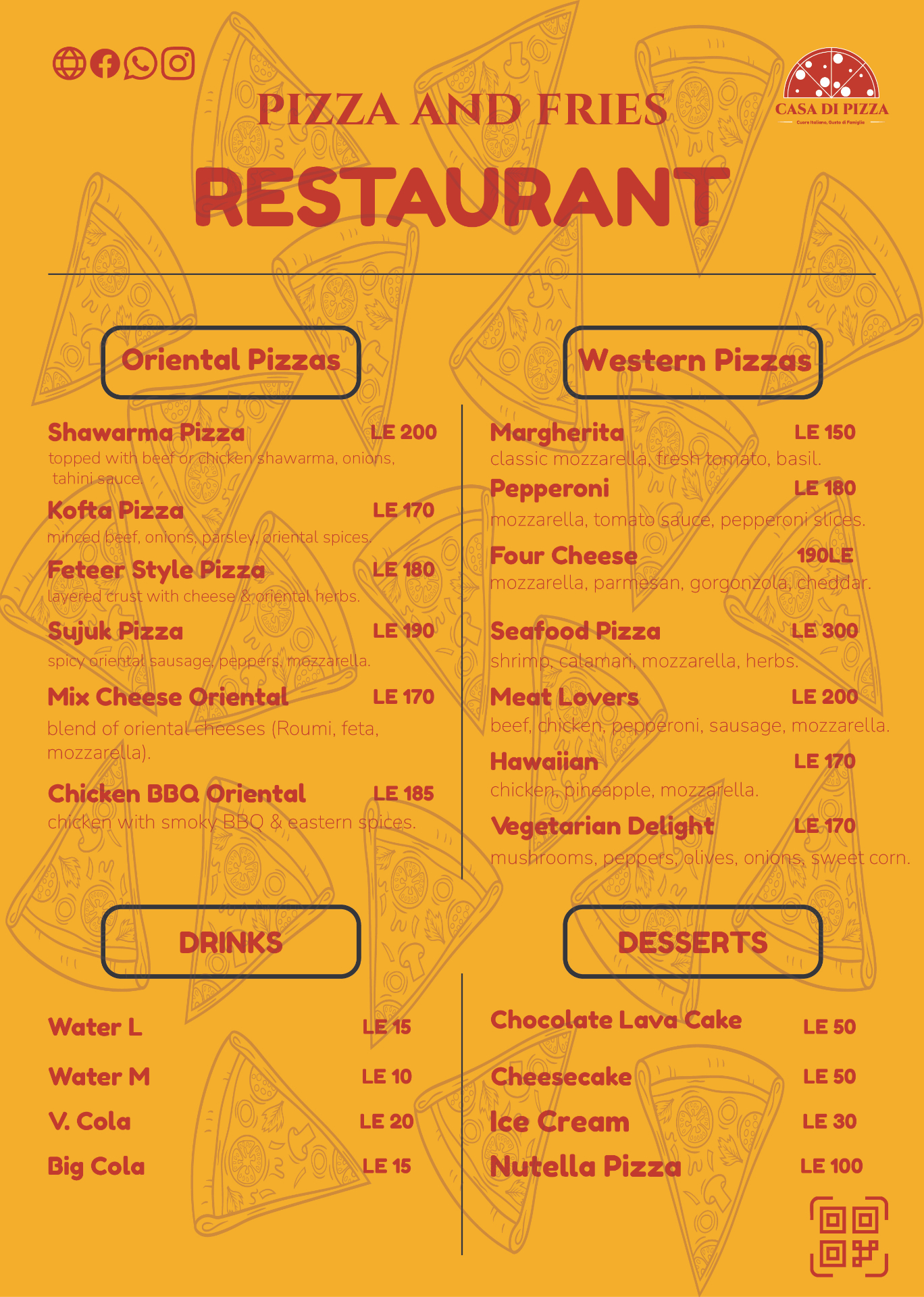 هوية بصرية لمطعم بيتزا