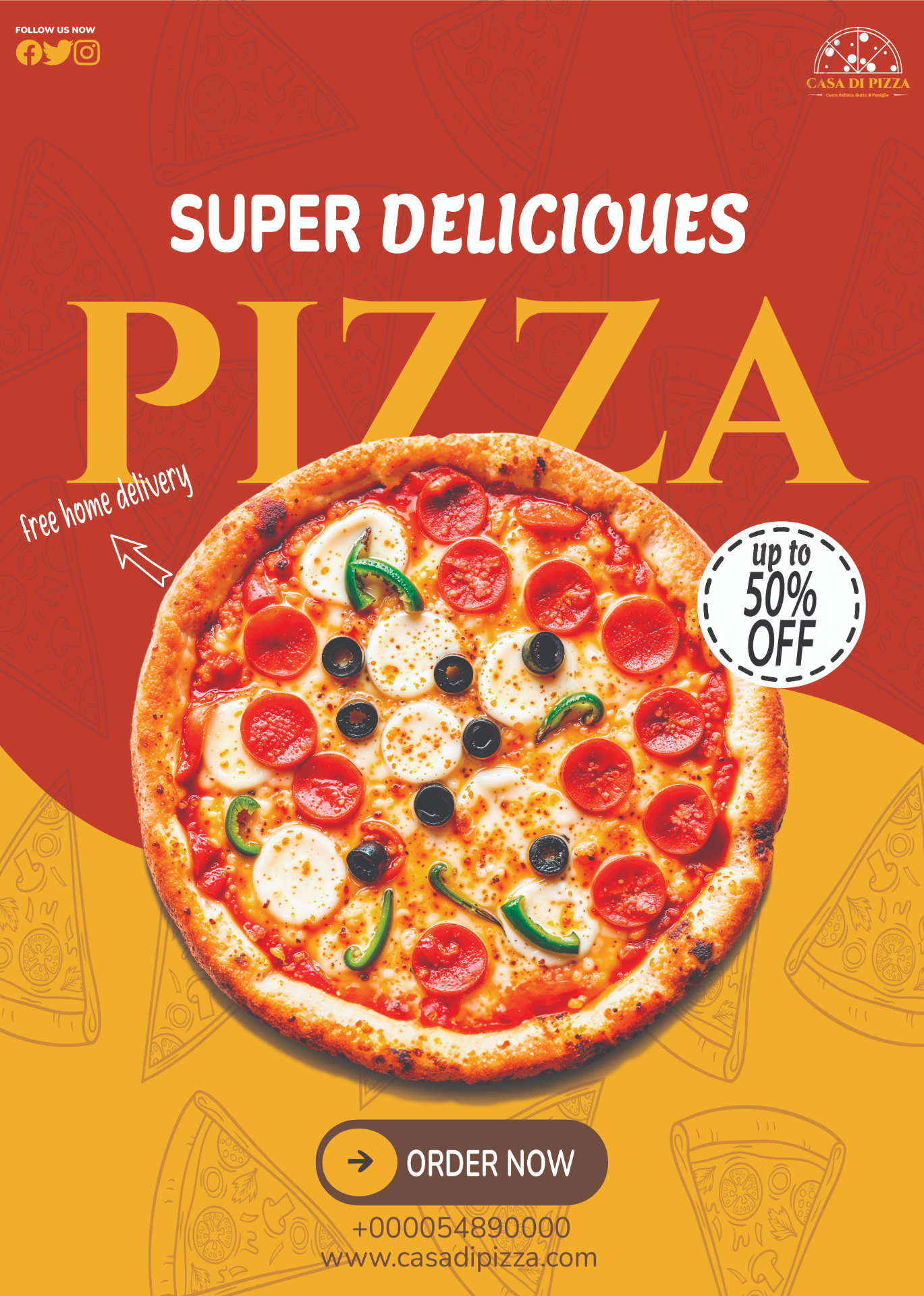 هوية بصرية لمطعم بيتزا