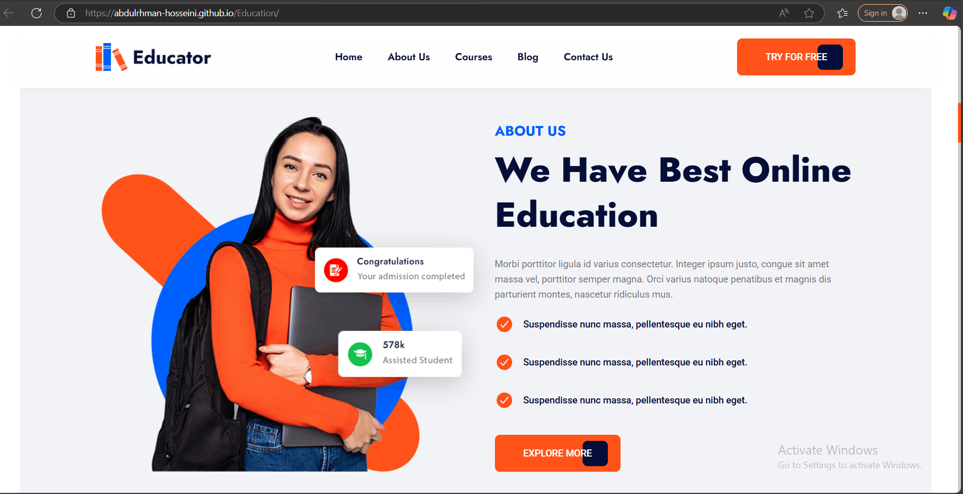 Education Website