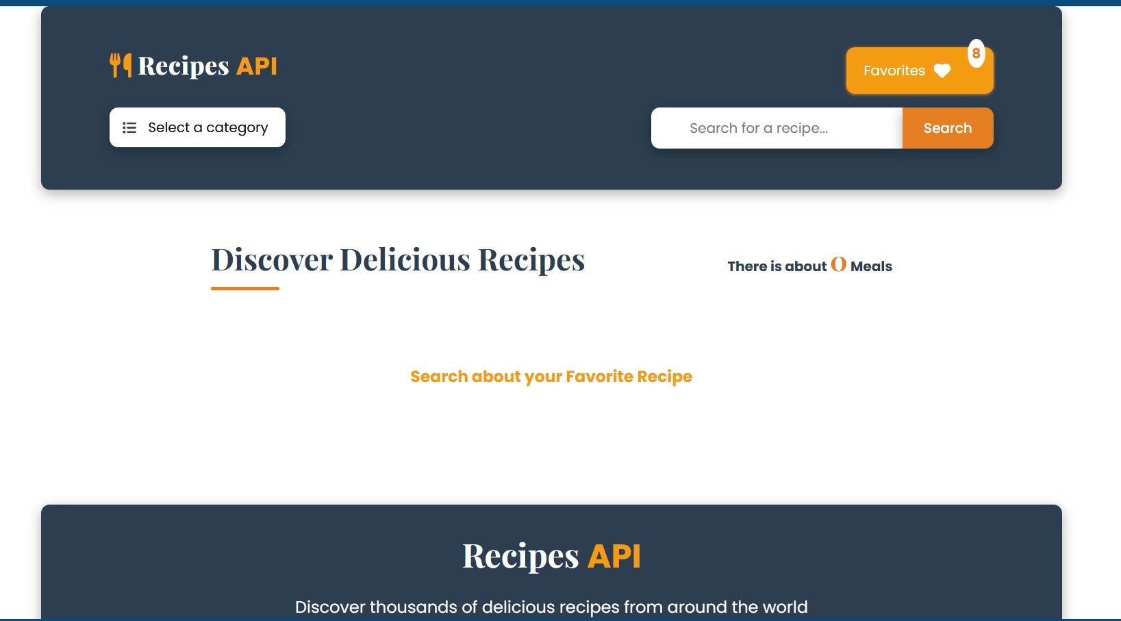 الخدمات  الأعمال  المشاريع  المنفذين الصورة الشخصية منصة وصفات طعام ذكية – تطبيق ويب تفاعلي باستخدام TheMealDB API