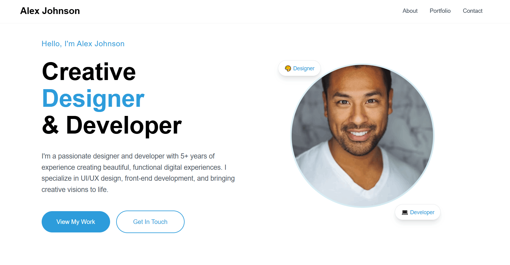 تصميم موقع شخصي احترافي (Portfolio)