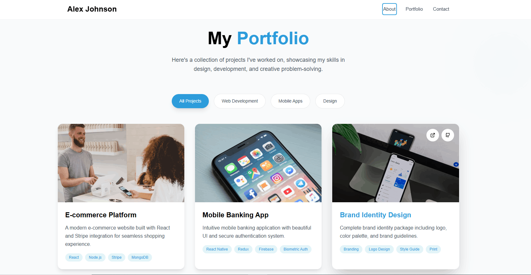 تصميم موقع شخصي احترافي (Portfolio)