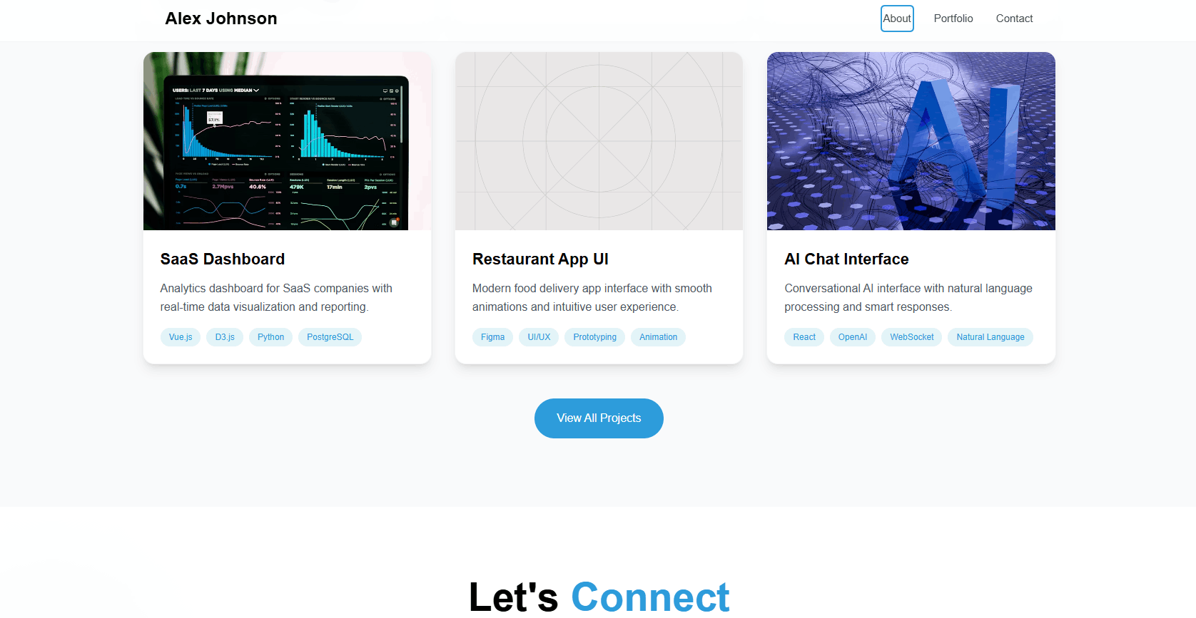 تصميم موقع شخصي احترافي (Portfolio)