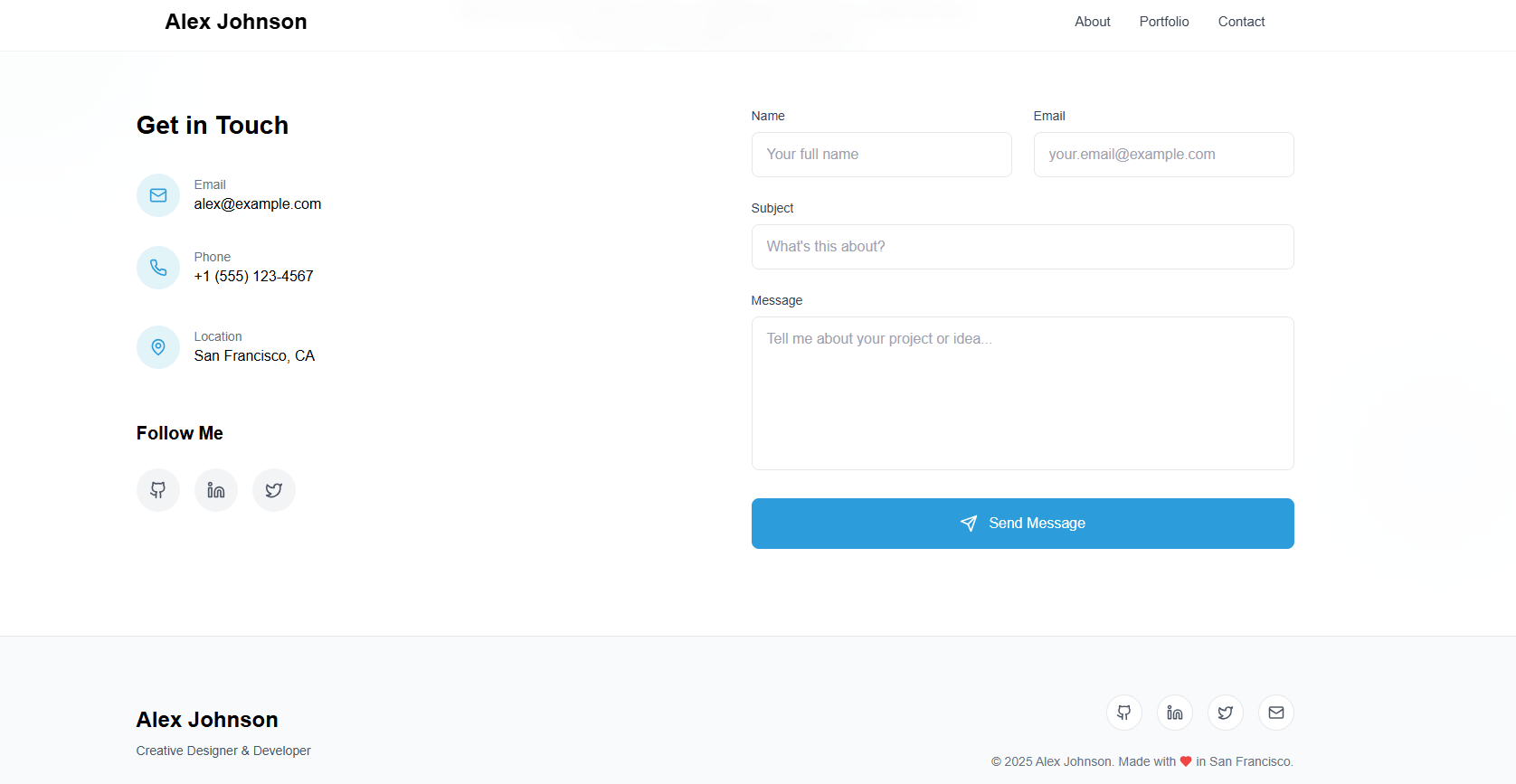 تصميم موقع شخصي احترافي (Portfolio)