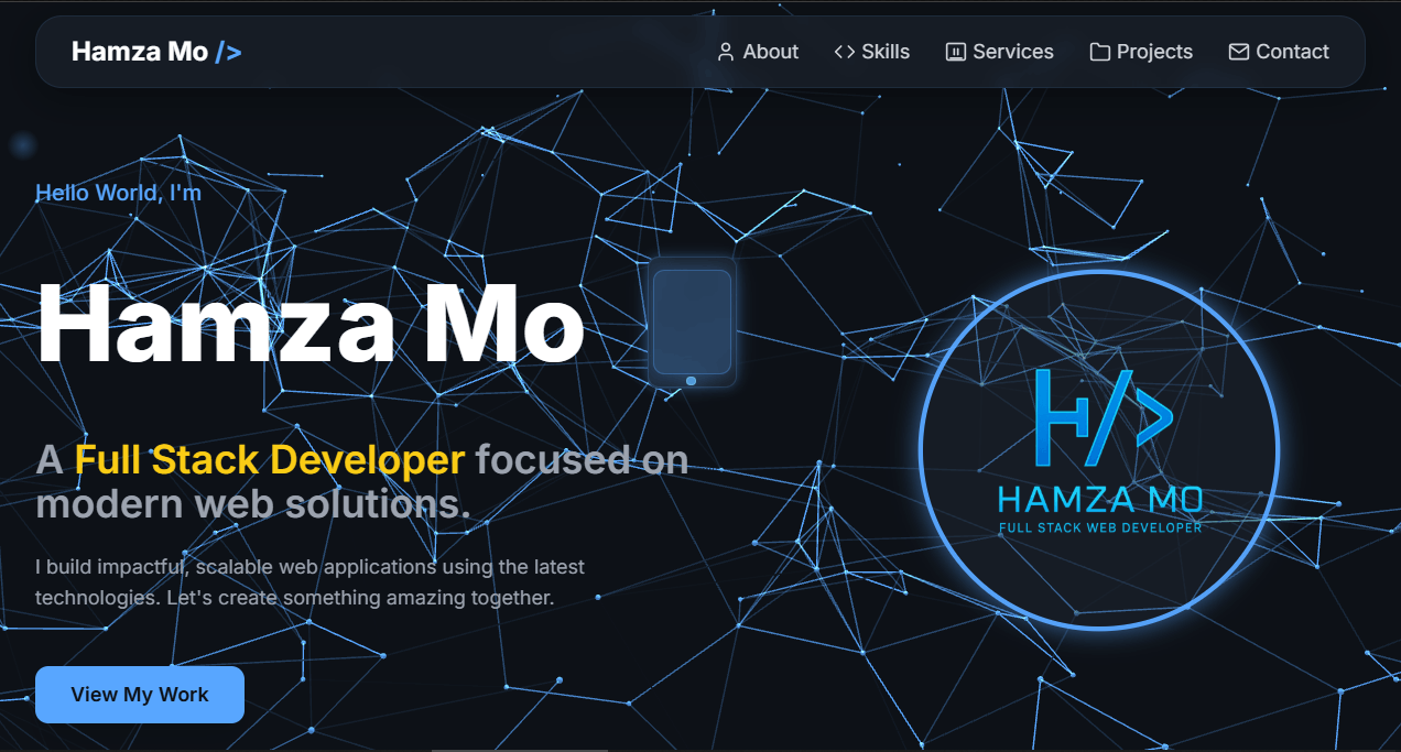 تصميم وتطوير موقع Portfolio شخصي احترافي – Hamza Mo