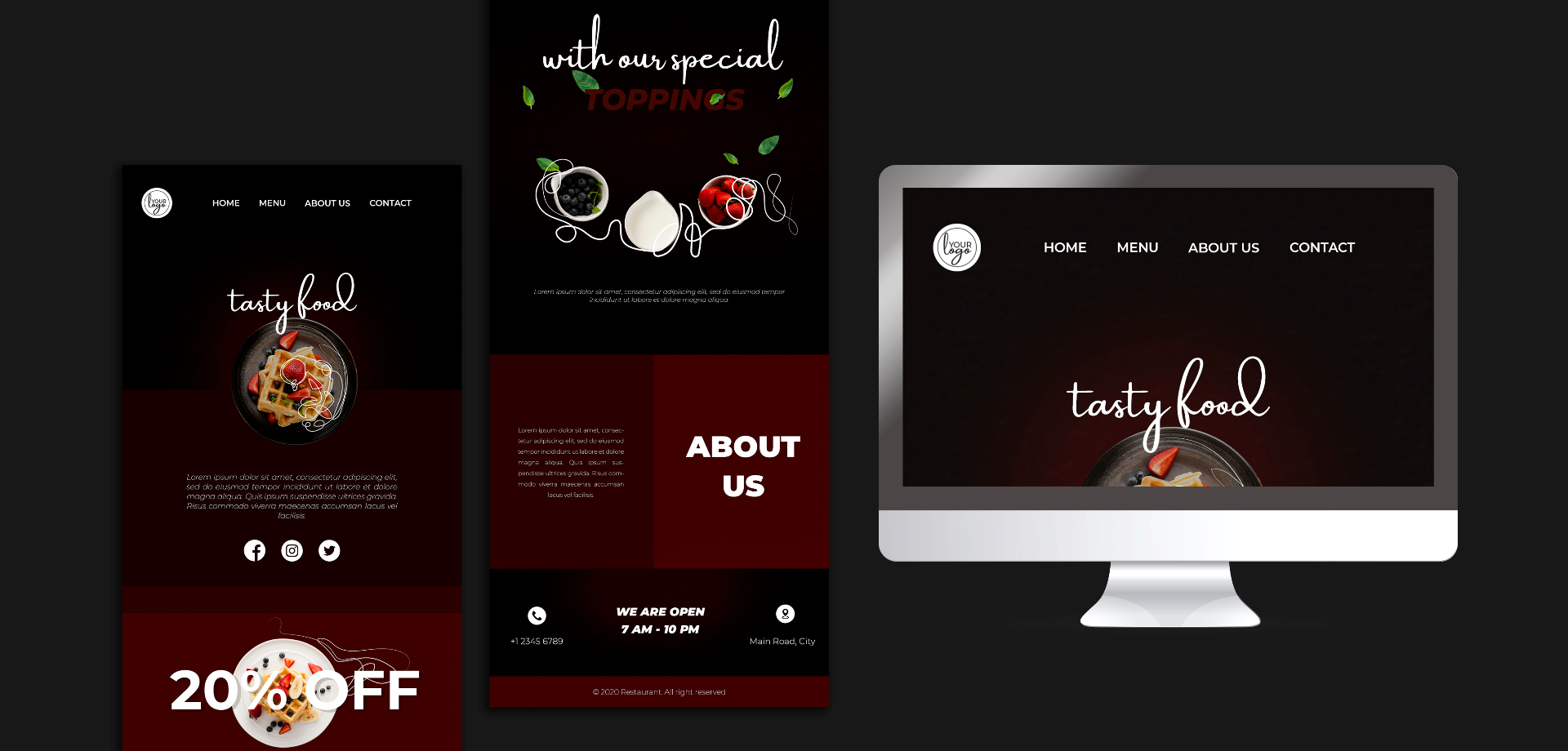 تصميم موقع الكتروني لي Tasty Food