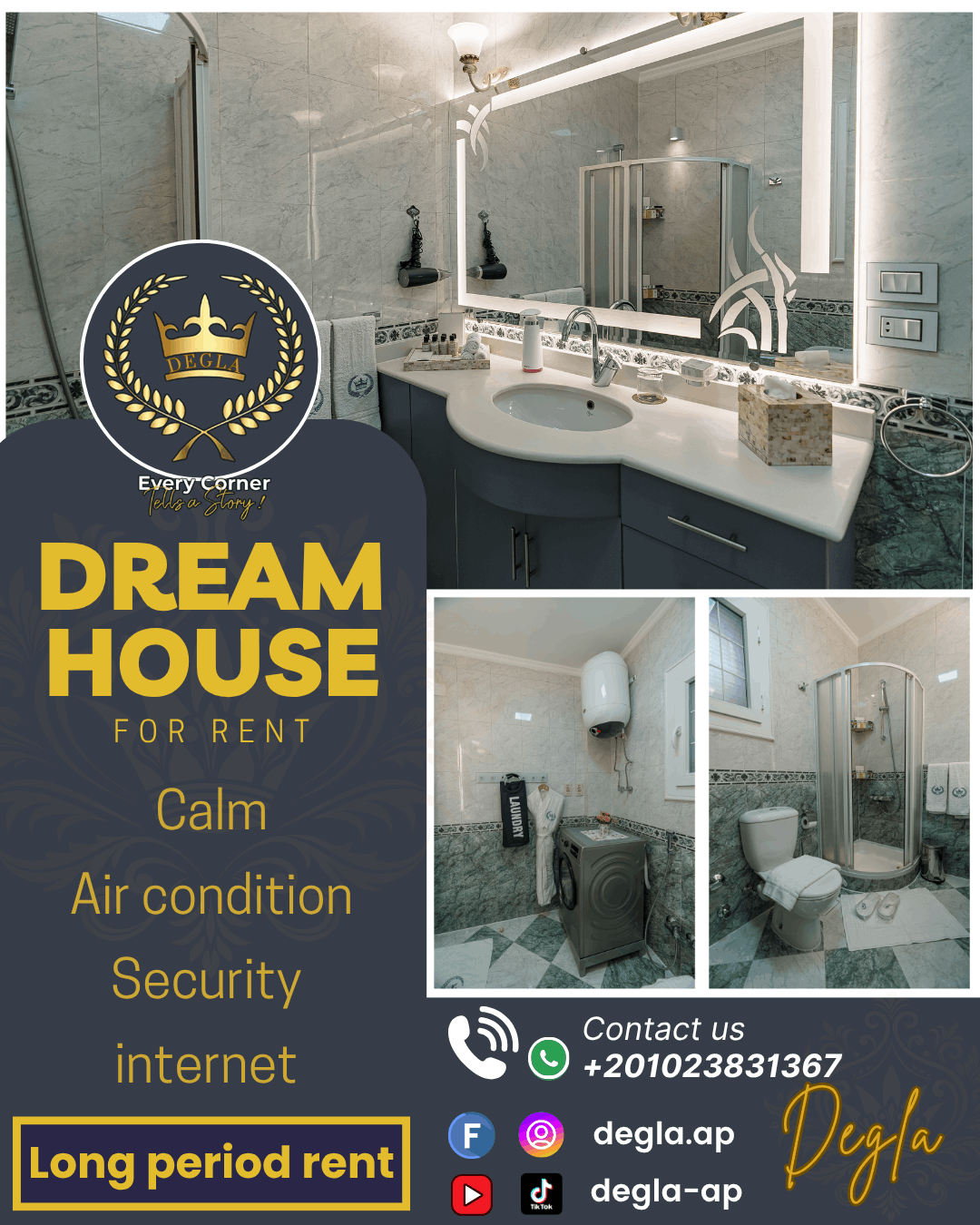 تصميم بوستات للسوشيال ميديا عقارية احترافية لشركة تأجير وبيع الشقق