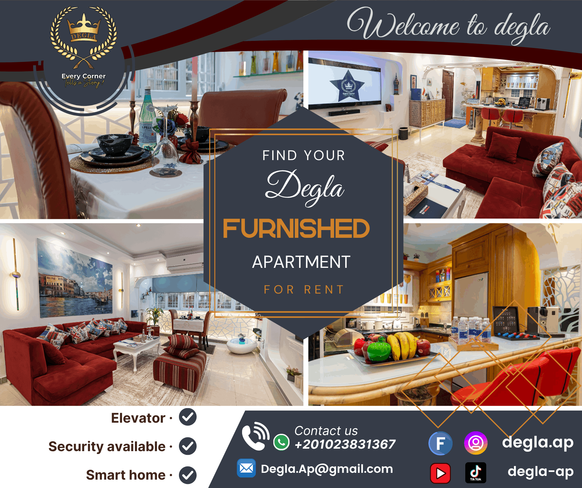 تصميم بوستات للسوشيال ميديا عقارية احترافية لشركة تأجير وبيع الشقق