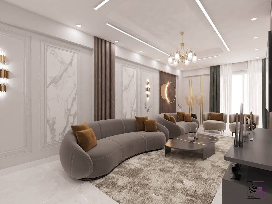 تصميم وتنفيذ ديكور داخلي فاخر لفراغات سكنية راقية