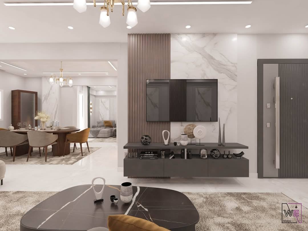 تصميم وتنفيذ ديكور داخلي فاخر لفراغات سكنية راقية