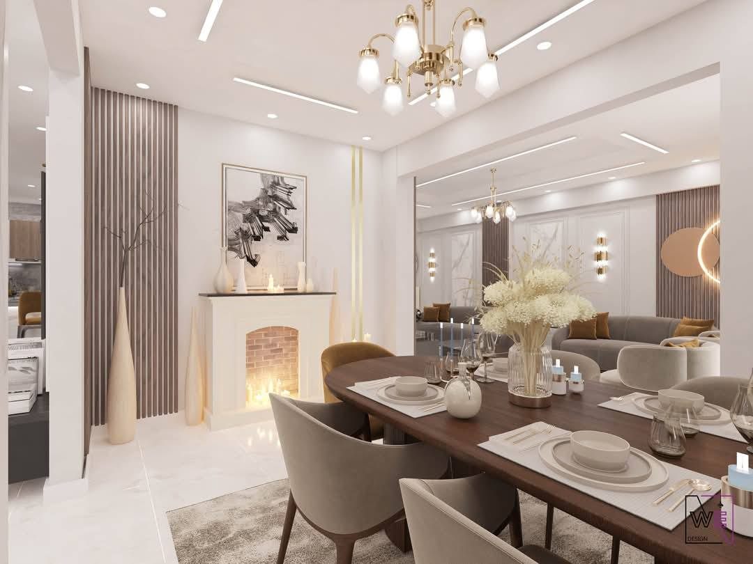 تصميم وتنفيذ ديكور داخلي فاخر لفراغات سكنية راقية