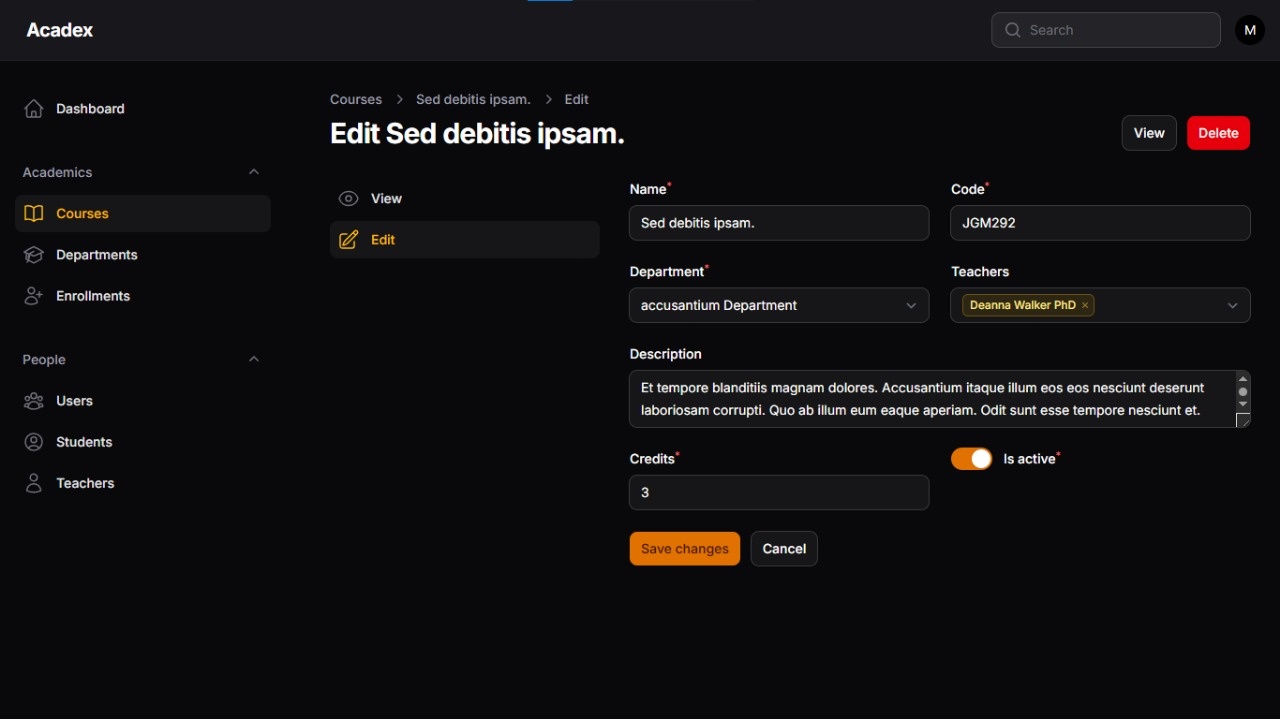 Student-Course Manager