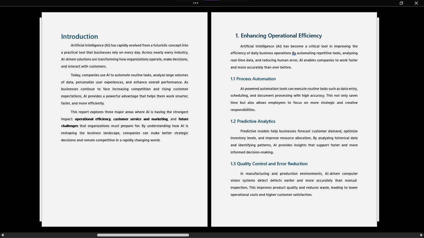 تنسيق تقارير وملفات احترافية على Word /PDF