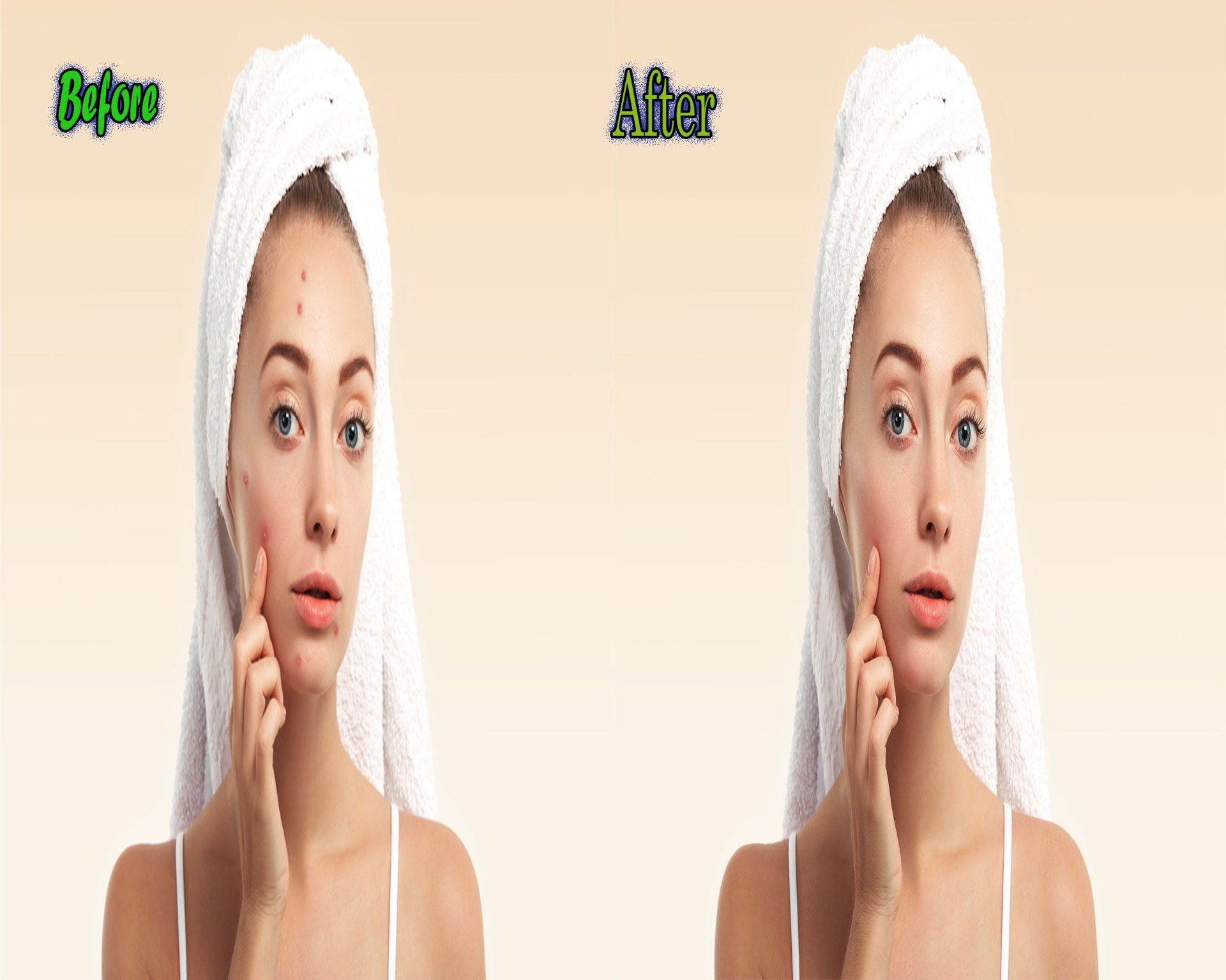 ازالة الحبوب من الوجه مع المحافضة علي تفاصيل الصورة