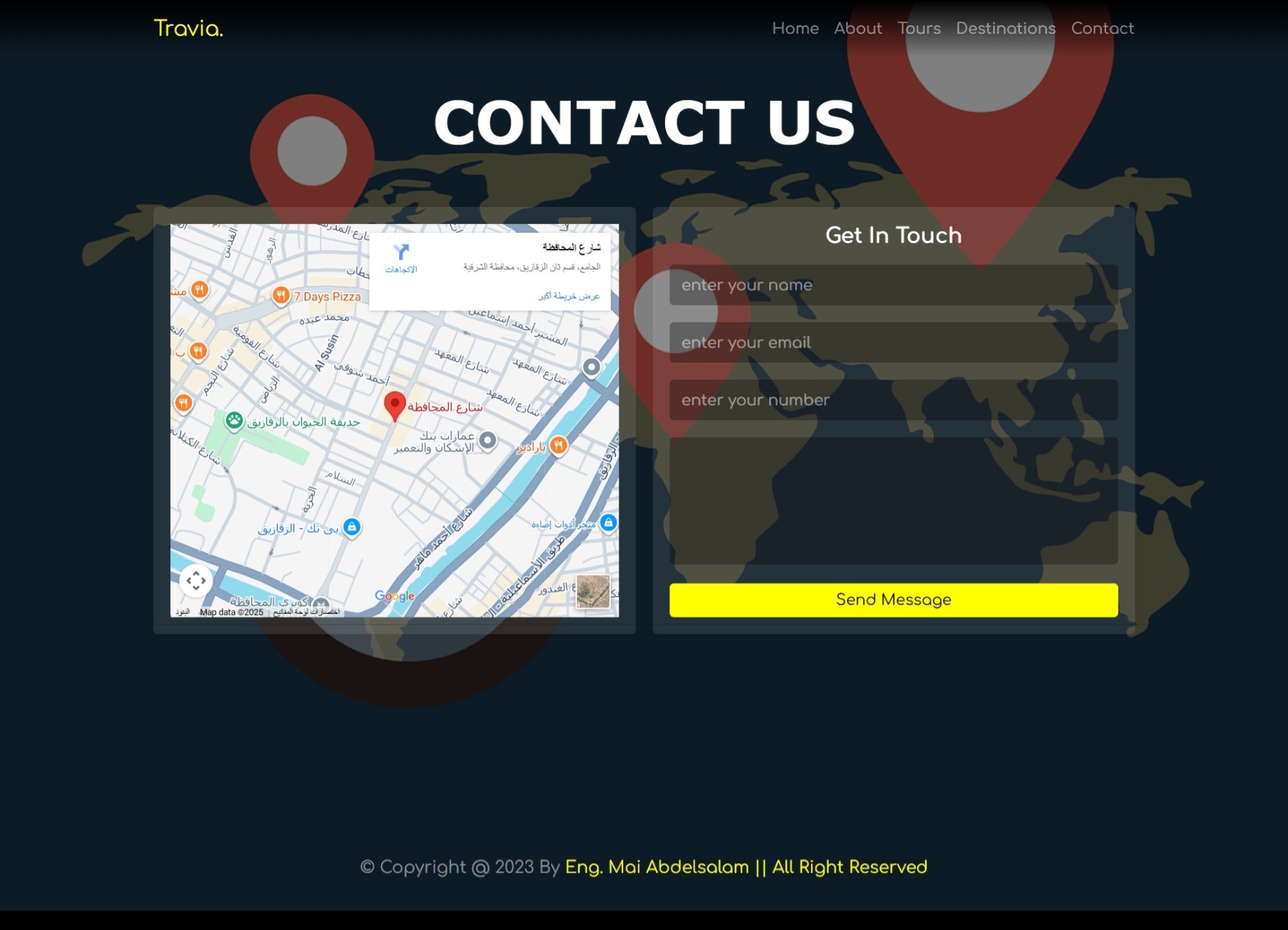 تصميم وتطوير موقع وكالة سفر (Travel Agency Website) باستخدام HTML/CSS/JavaScript