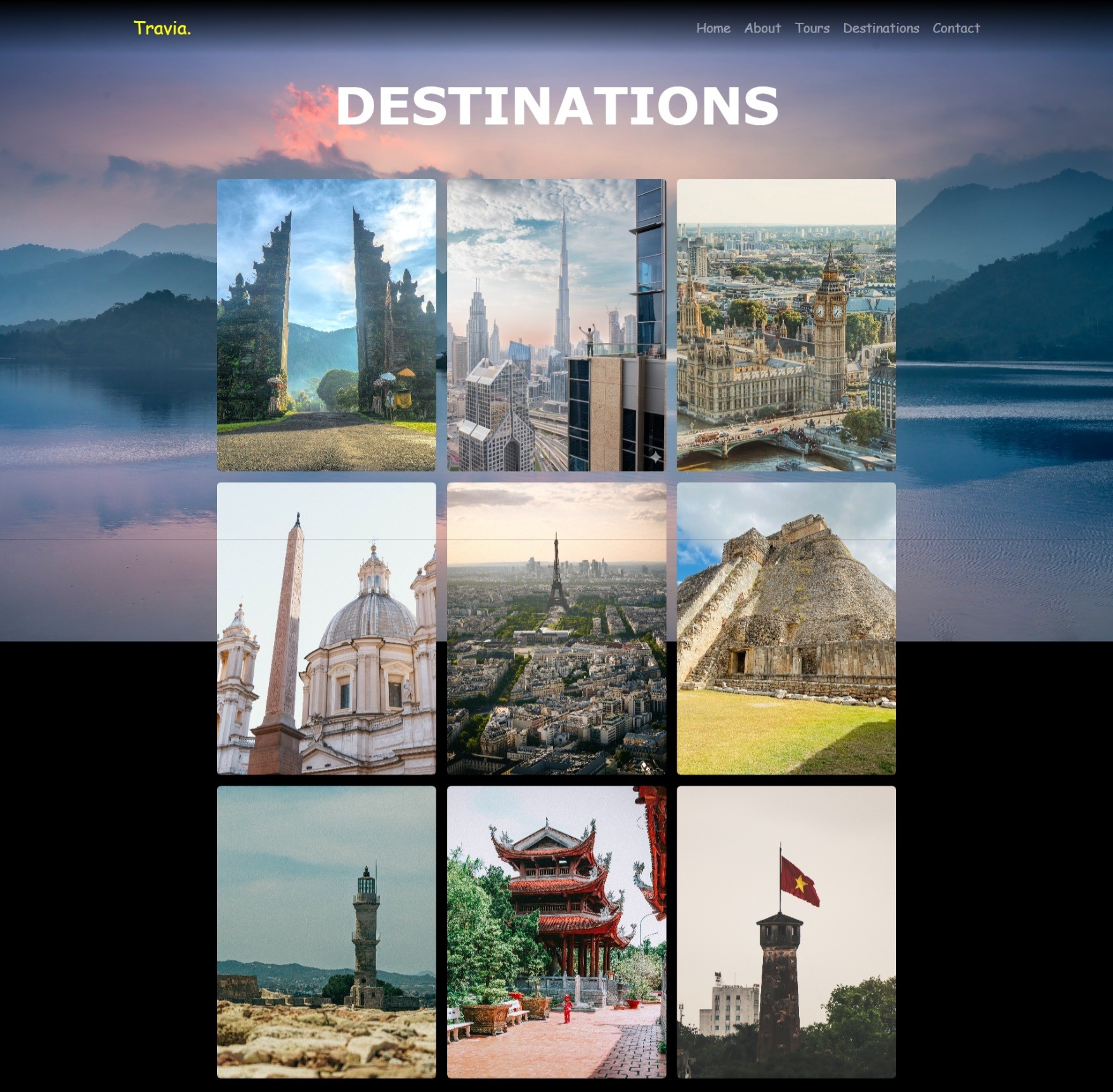 تصميم وتطوير موقع وكالة سفر (Travel Agency Website) باستخدام HTML/CSS/JavaScript