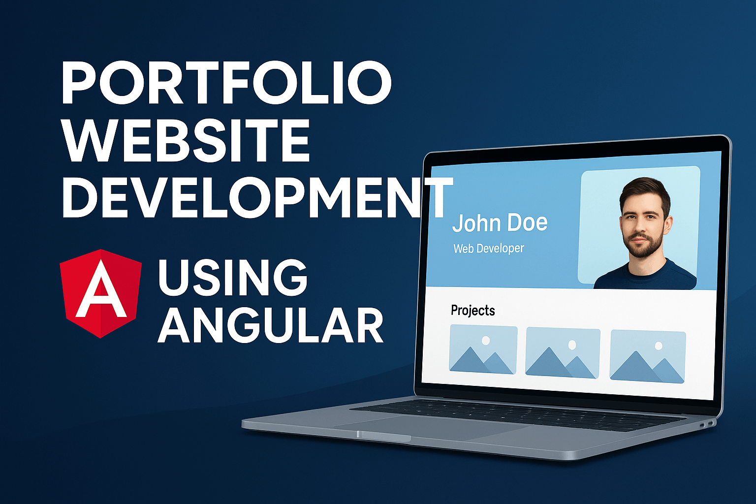 موقع بورتفوليو تفاعلي مبني باستخدام Angular بتصميم احترافي