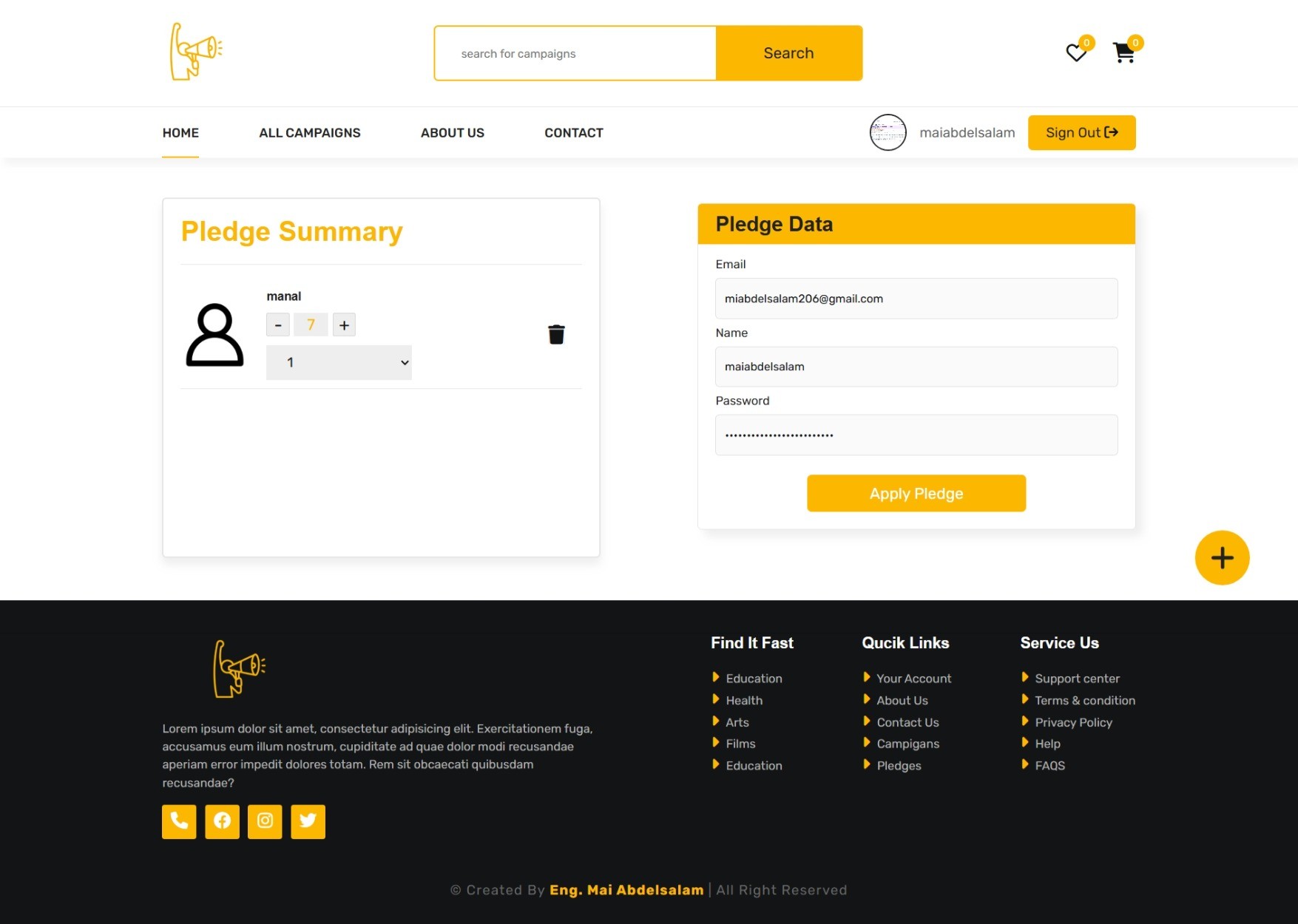 تطوير موقع تفاعلي لحملة رقمية ضمن تدريبات معهد تكنولوجيا المعلومات (ITI)