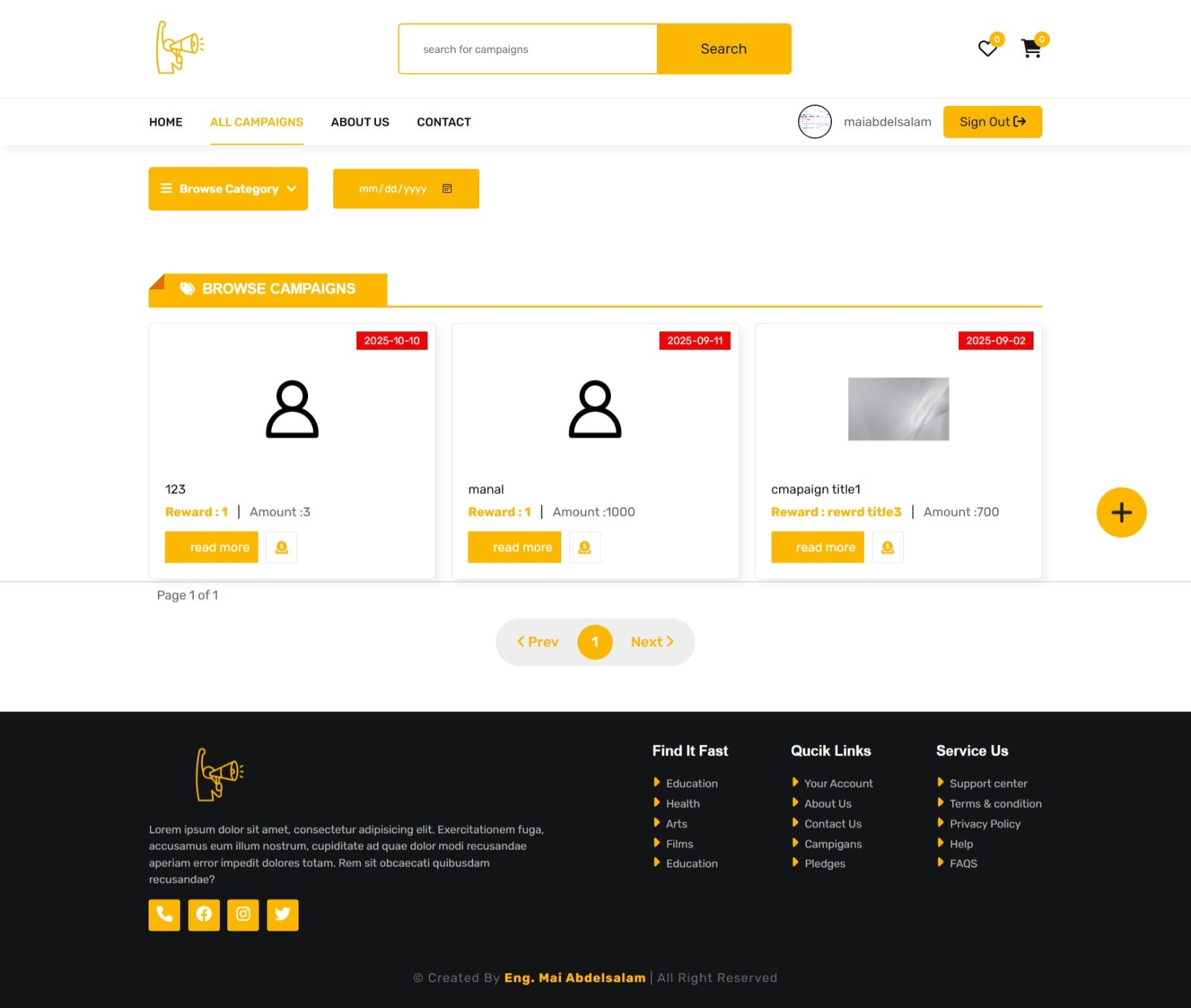 تطوير موقع تفاعلي لحملة رقمية ضمن تدريبات معهد تكنولوجيا المعلومات (ITI)