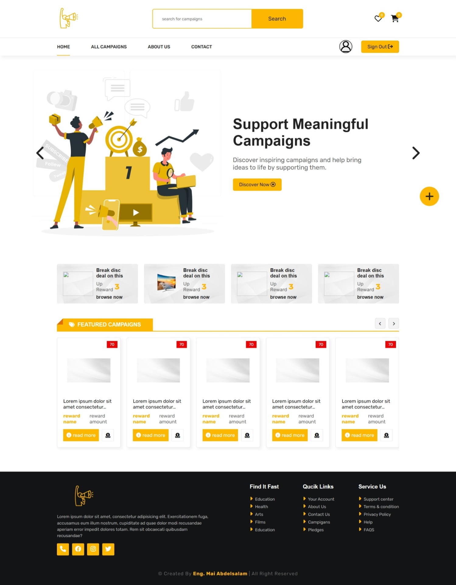 تطوير موقع تفاعلي لحملة رقمية ضمن تدريبات معهد تكنولوجيا المعلومات (ITI)