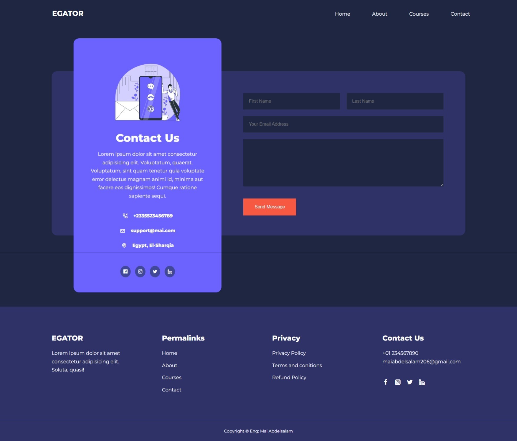 تصميم وتطوير صفحة موقع تعليمي احترافية متجاوبة بـ HTML وCSS وJavaScript