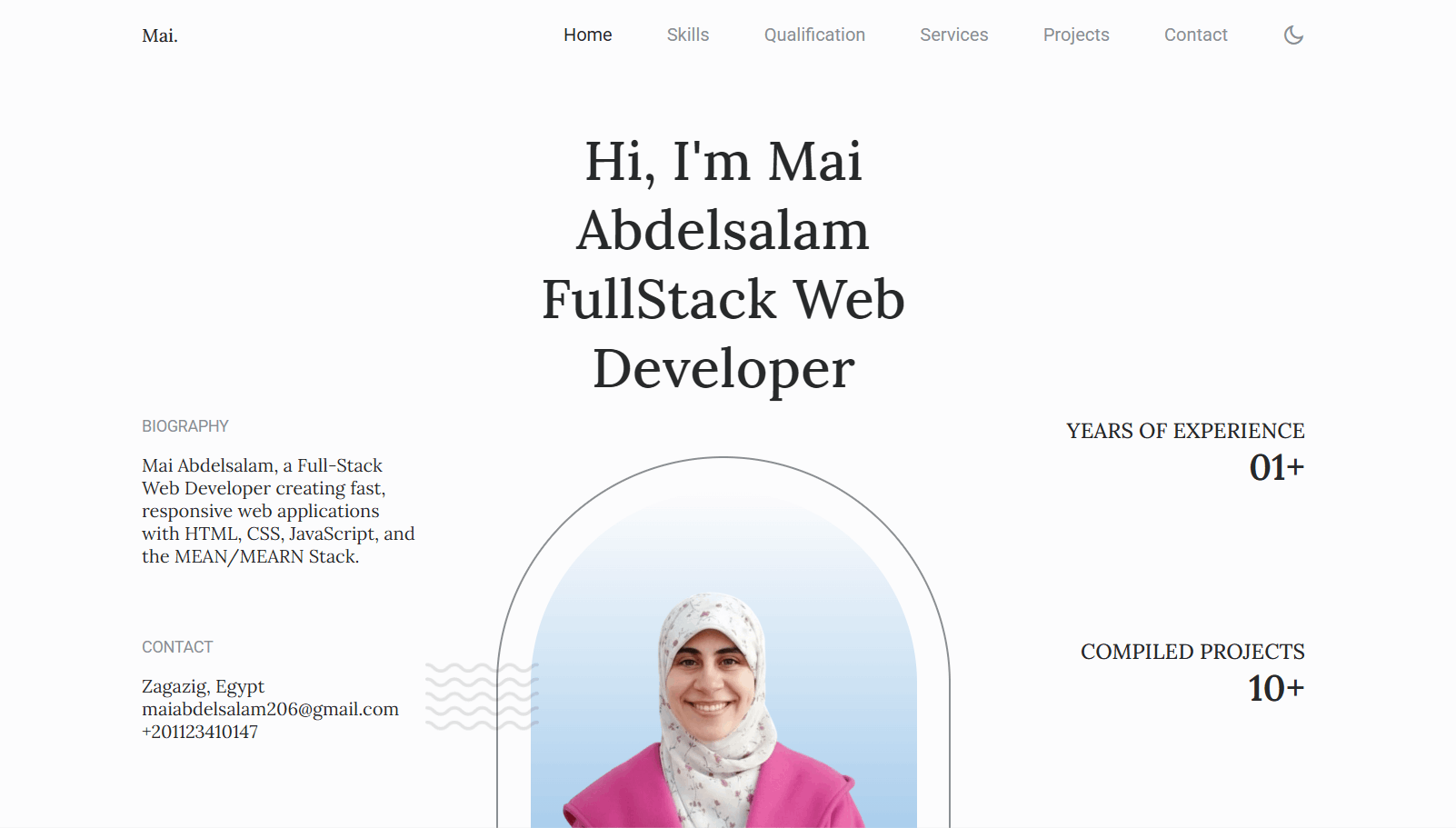تصميم وتطوير موقع بورتفوليو احترافي متجاوب مع Light/Dark Mode