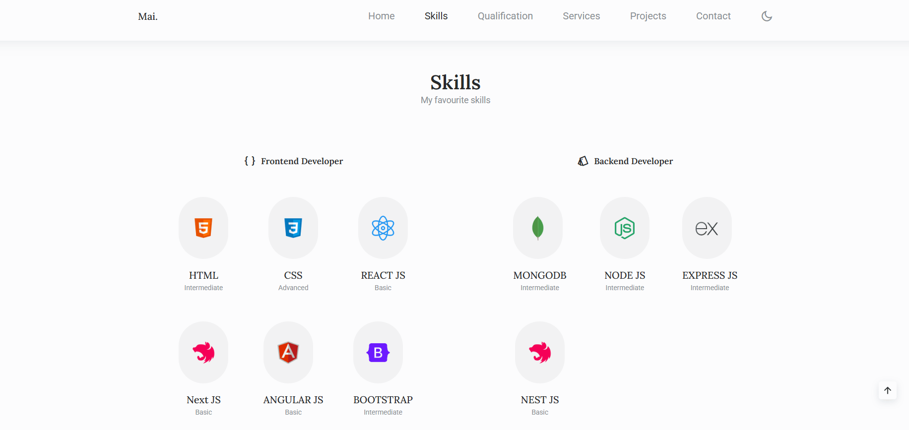 تصميم وتطوير موقع بورتفوليو احترافي متجاوب مع Light/Dark Mode
