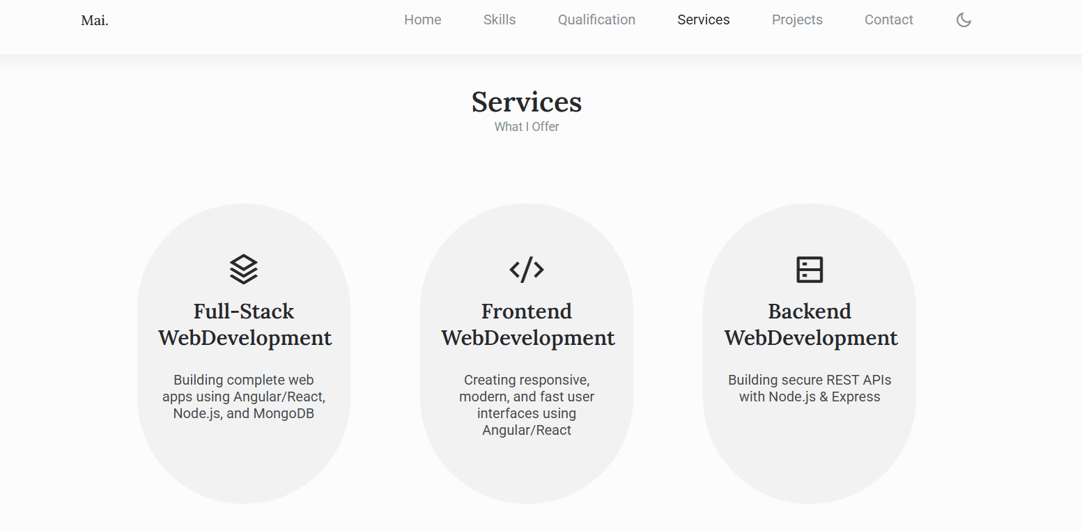 تصميم وتطوير موقع بورتفوليو احترافي متجاوب مع Light/Dark Mode