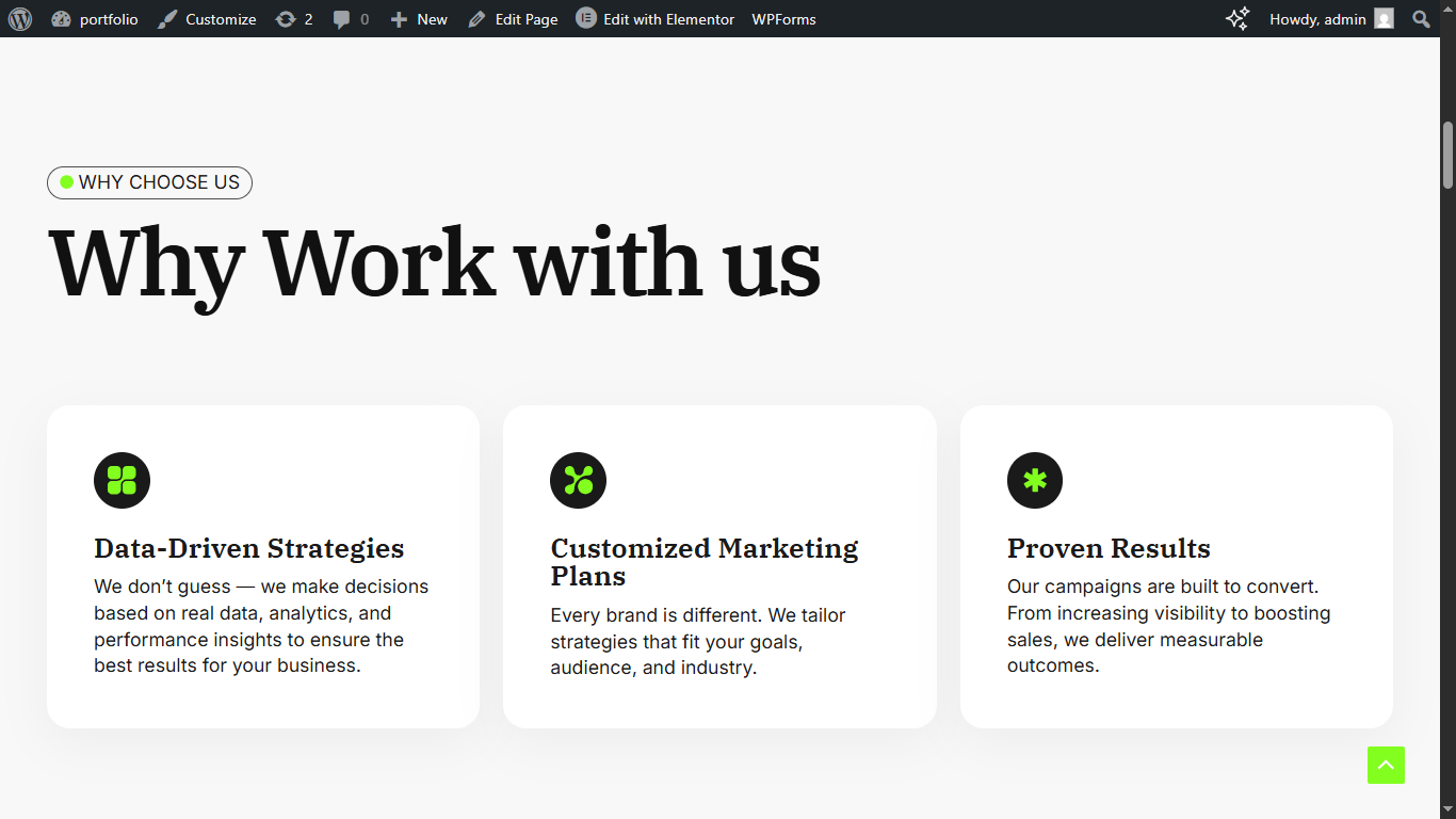 تصميم وبناء بورتفوليو ووردبريس احترافي .