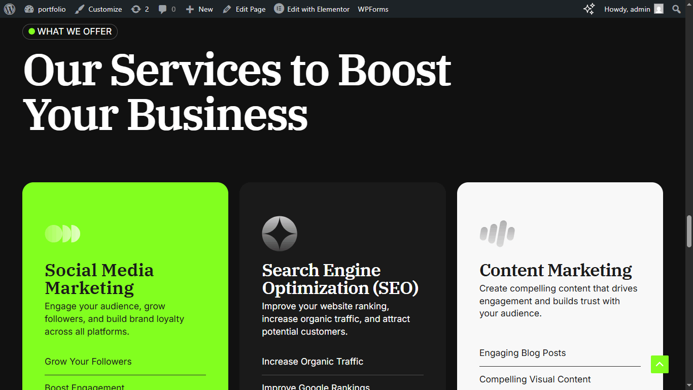 تصميم وبناء بورتفوليو ووردبريس احترافي .