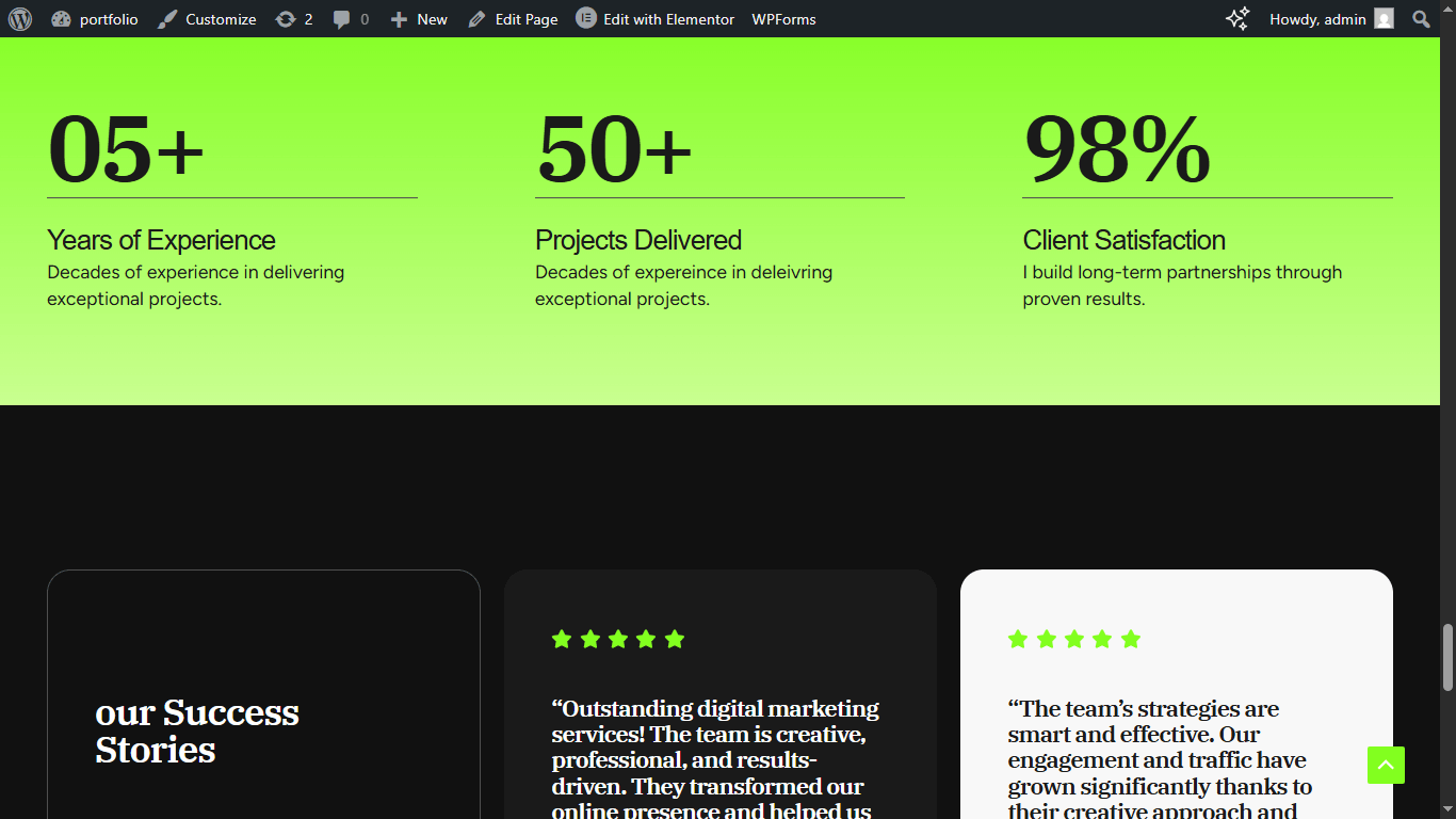 تصميم وبناء بورتفوليو ووردبريس احترافي .