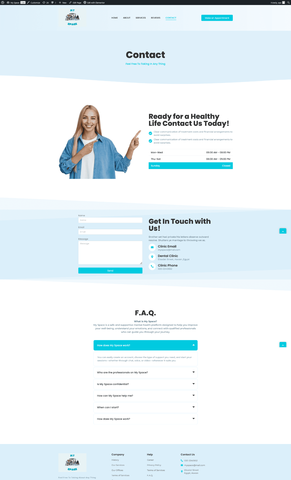 تصميم وتطوير موقع WordPress احترافي لخدمة الصحة النفسية