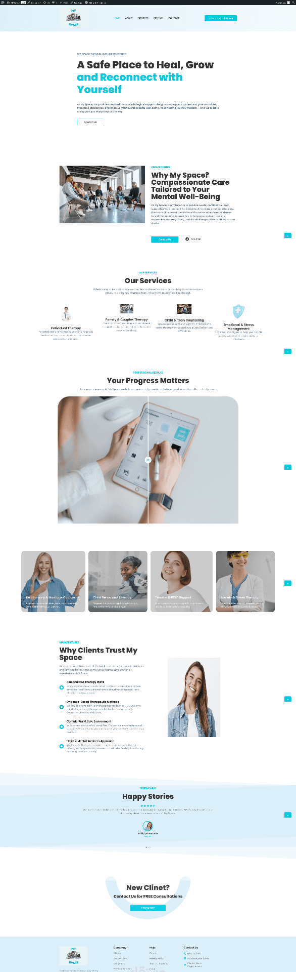 تصميم وتطوير موقع WordPress احترافي لخدمة الصحة النفسية