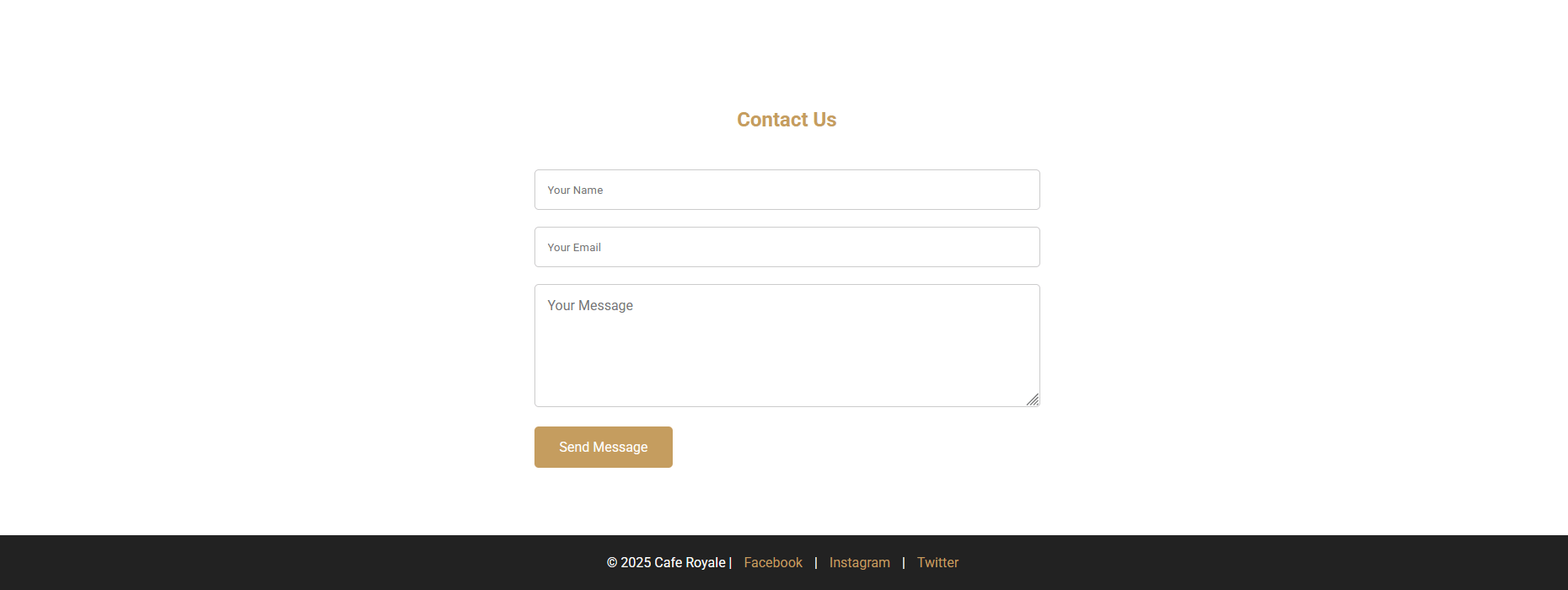 تصميم وتطوير موقع عصري لمقهى – Cafe Royale