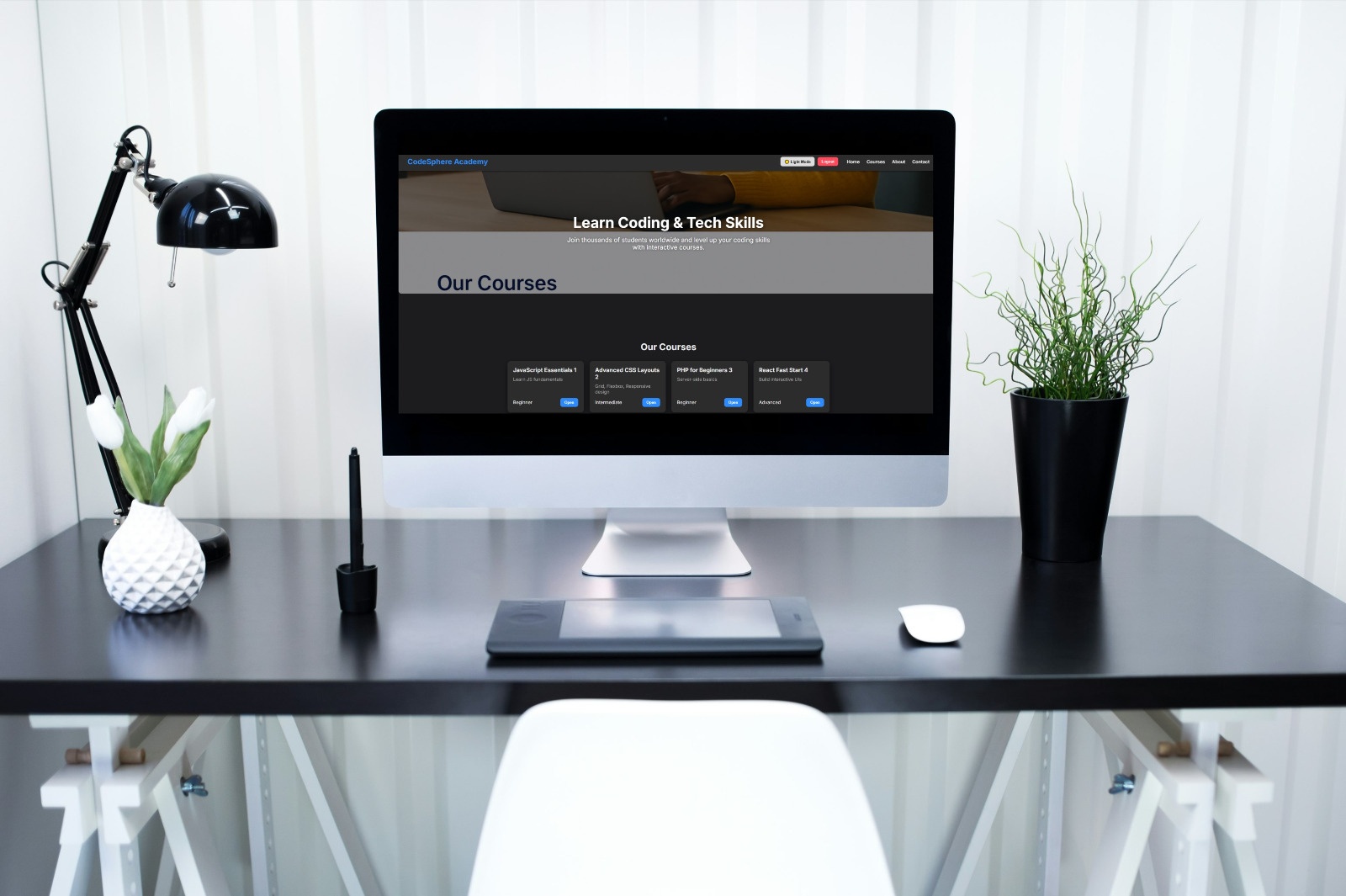 CodeSphere Academy – منصة تعليمية تفاعلية لتعلم مهارات البرمجة والتطوير.