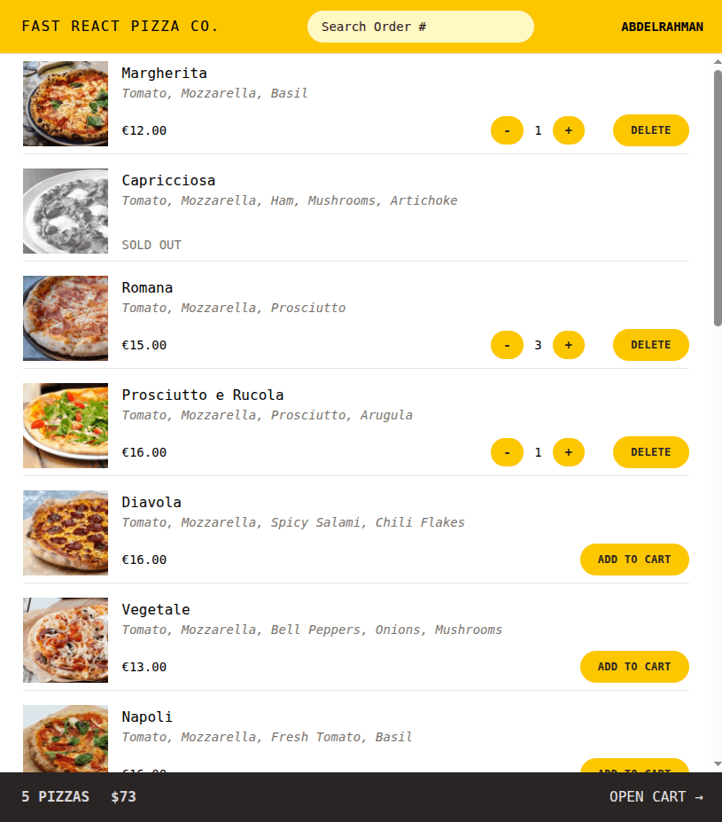 موقع لبيع و توصيل البيتزا