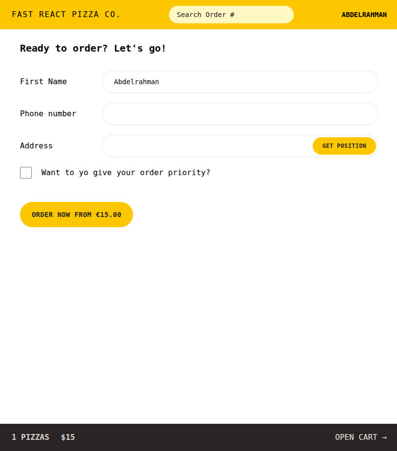 موقع لبيع و توصيل البيتزا