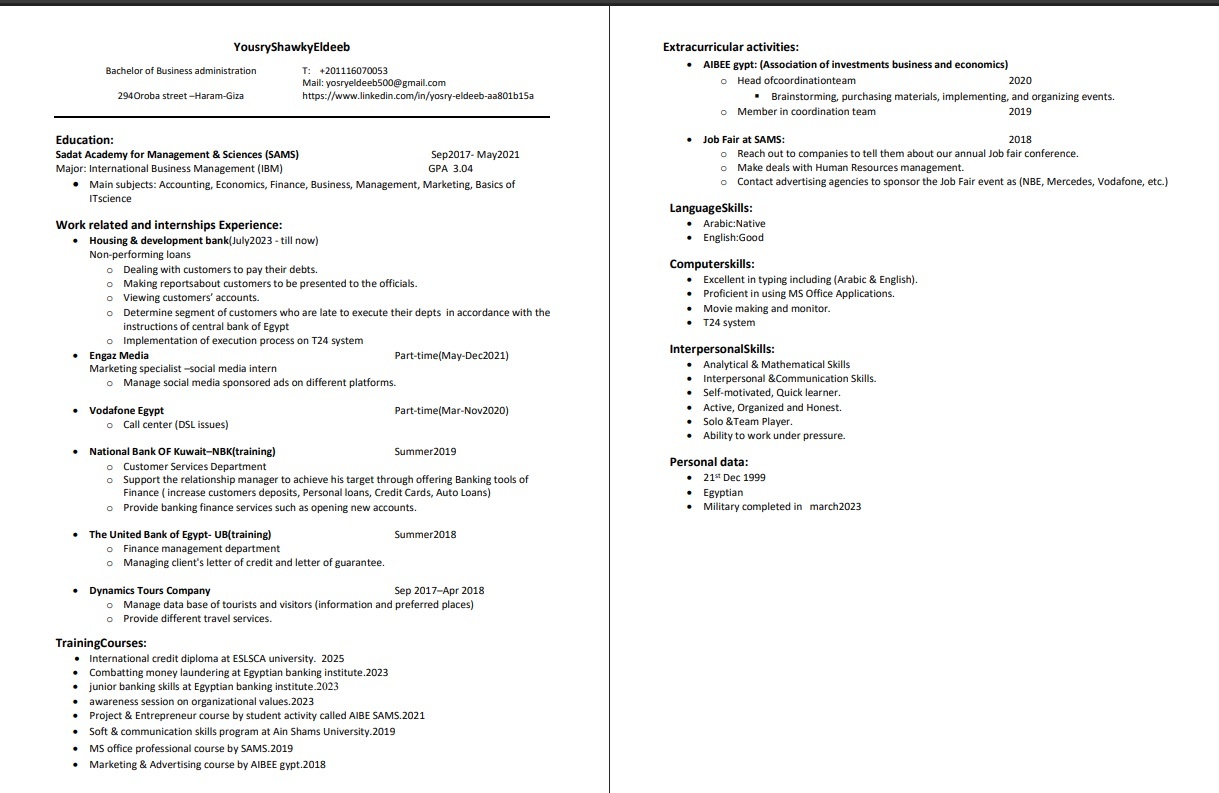 عمل سيرة ذاتية بشكل احترافي واجتياز ATS