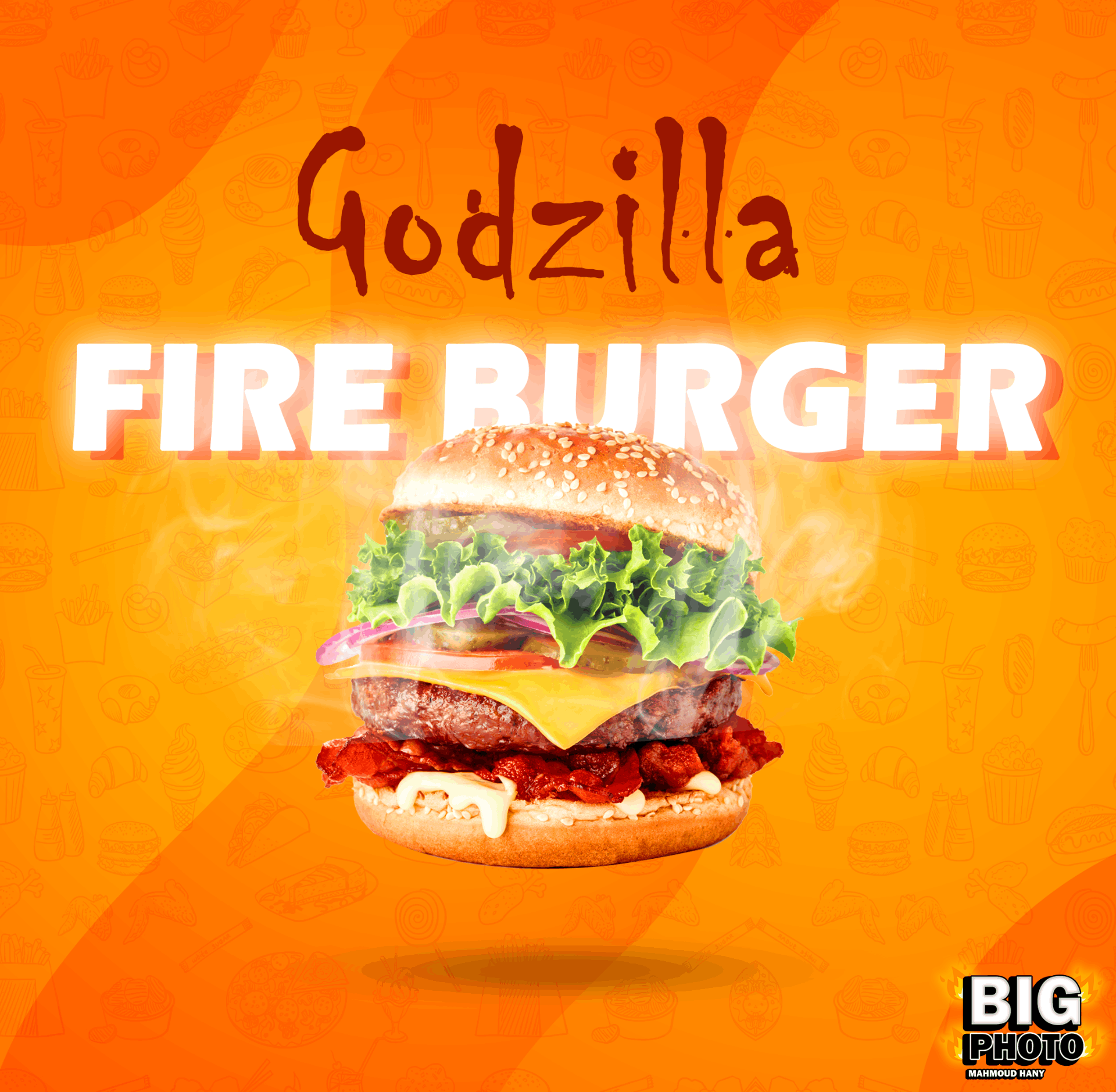 Godzilla burger ad