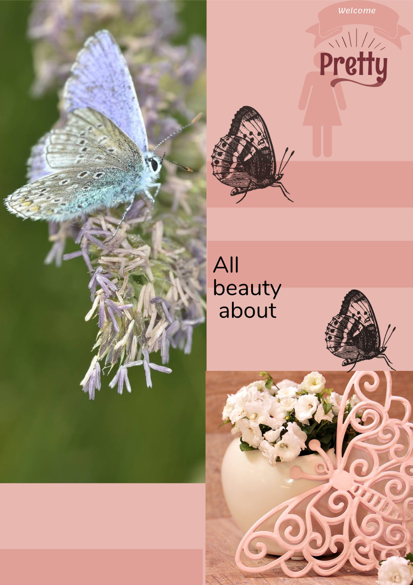 تصميم إعلان مطبوع (مجلة) عن منتجات جمال وعناية شخصية. إعلان صفحة كاملة (Full-Page Ad) لمجلة "Pretty".