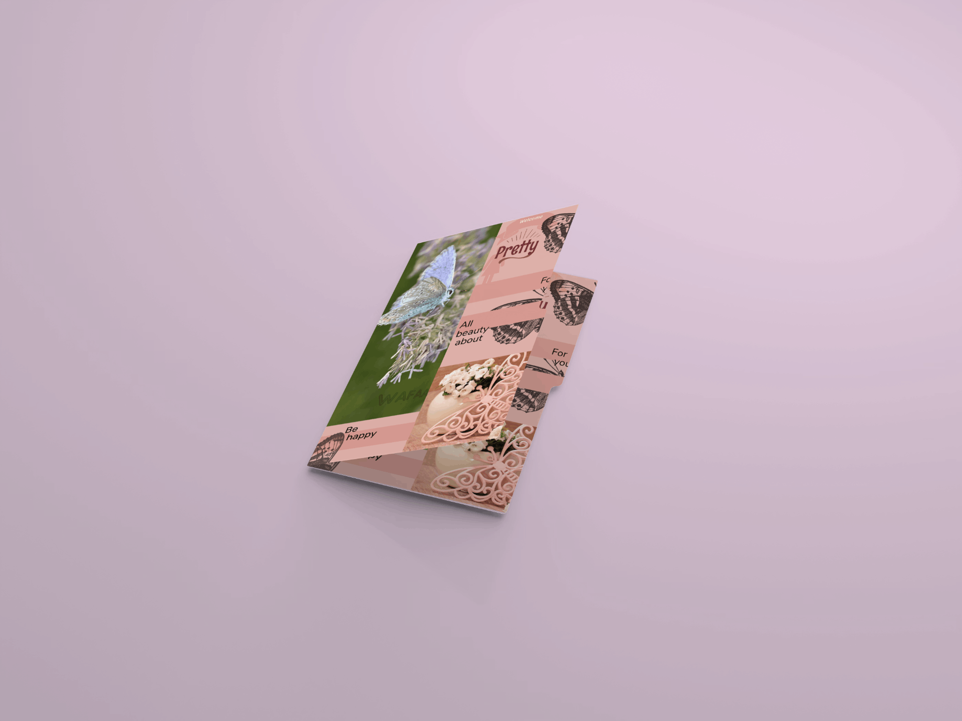 تطوير وإخراج نهائي: تصميم إعلان مطبوع (مجلة) لمنتجات جمال وعناية شخصية، مع عرض واقعي (Mockup) لمجلة "Pretty"