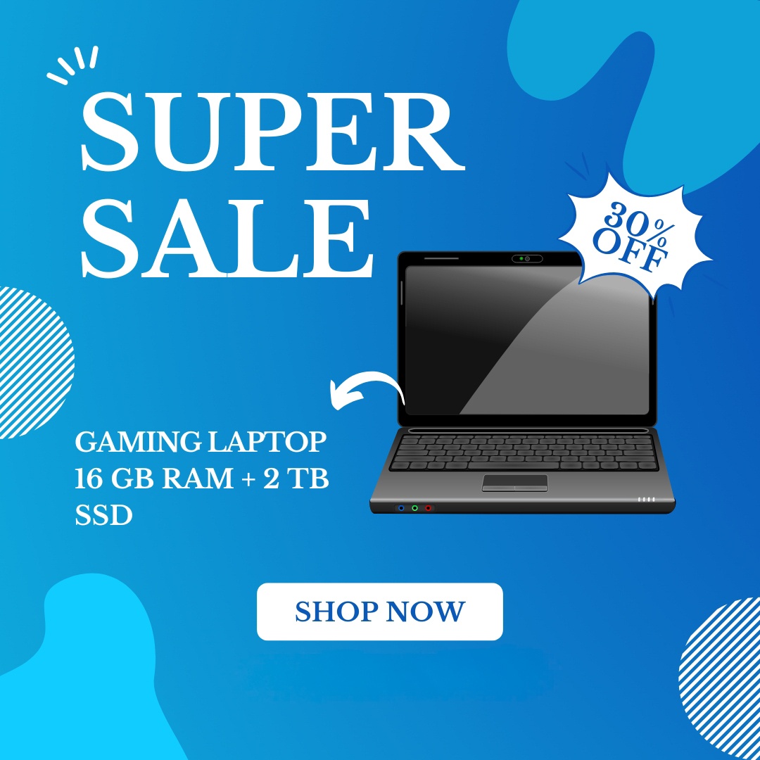 تصميم إعلان احترافي لعروض Gaming Laptop