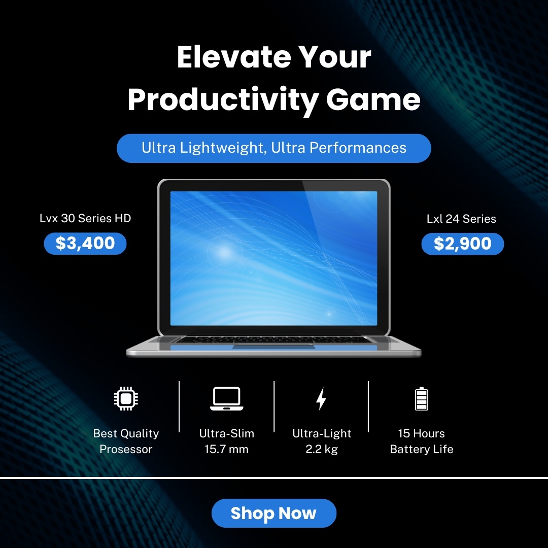 تصميم إعلان احترافي لبيع اللابتوبات.