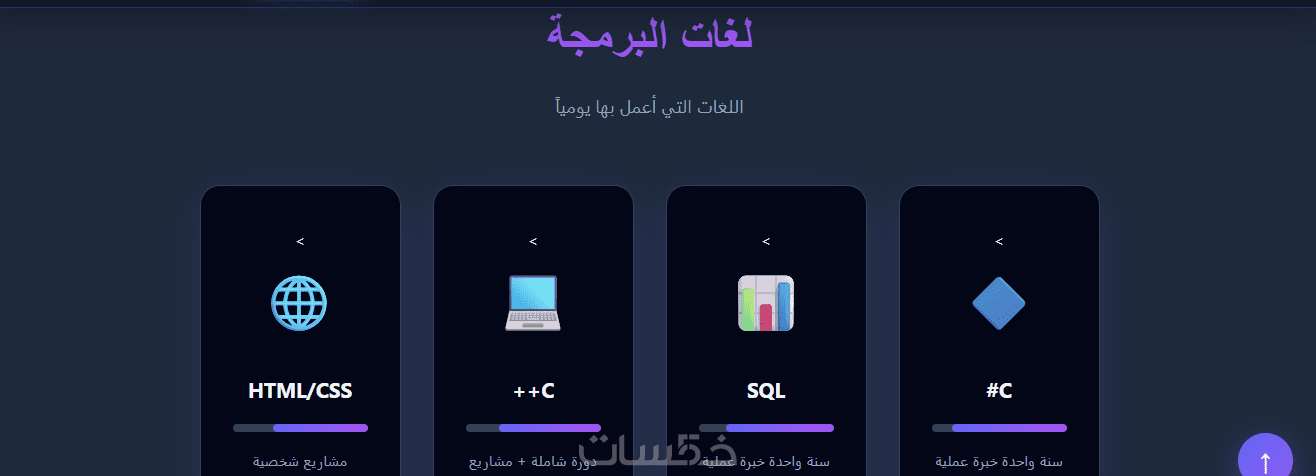 بورتفوليو شخصي حديث وتقني