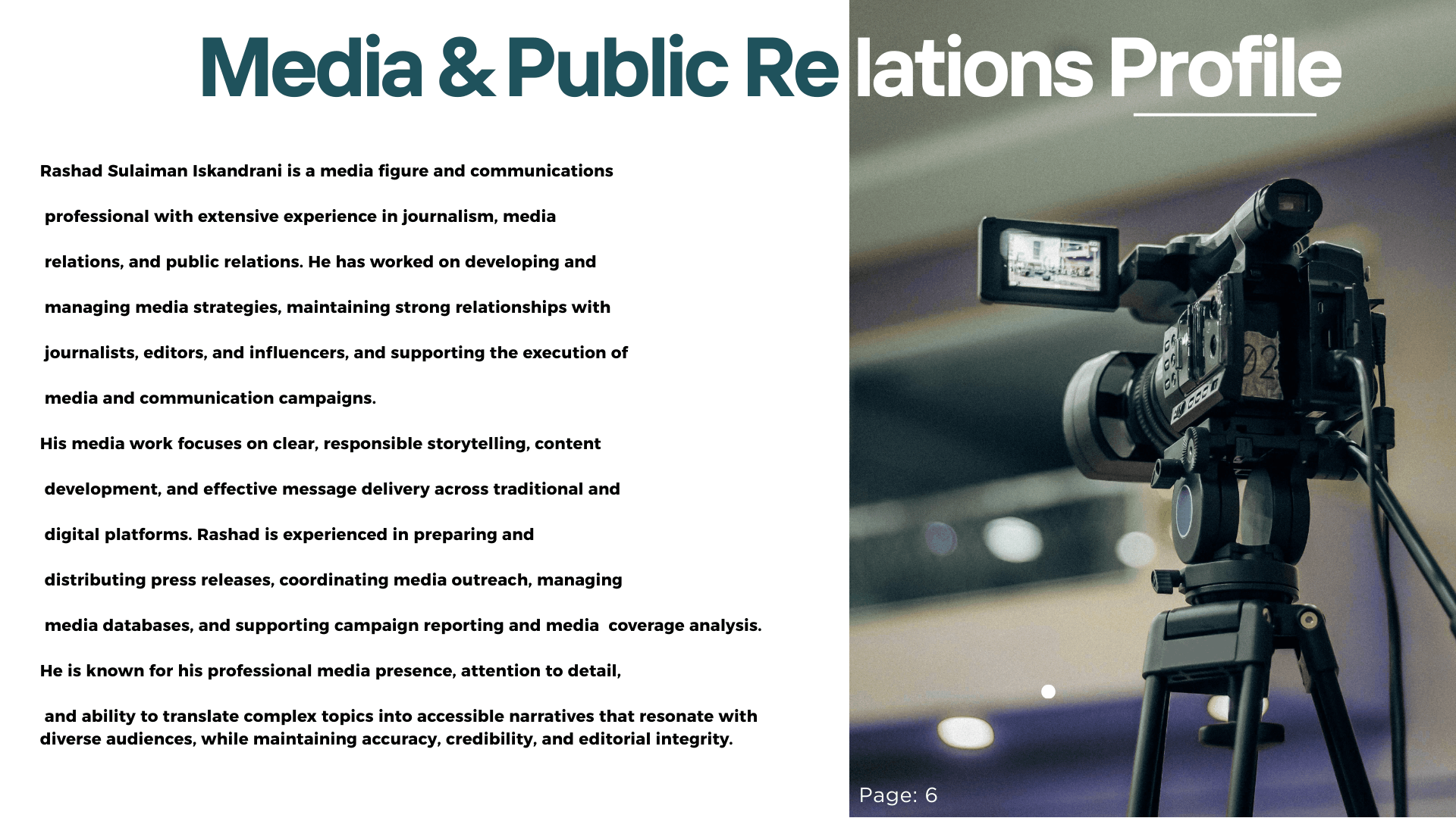 تصميم ملف شخصي (Profile) لشركة/فرد بلمسة عصرية.